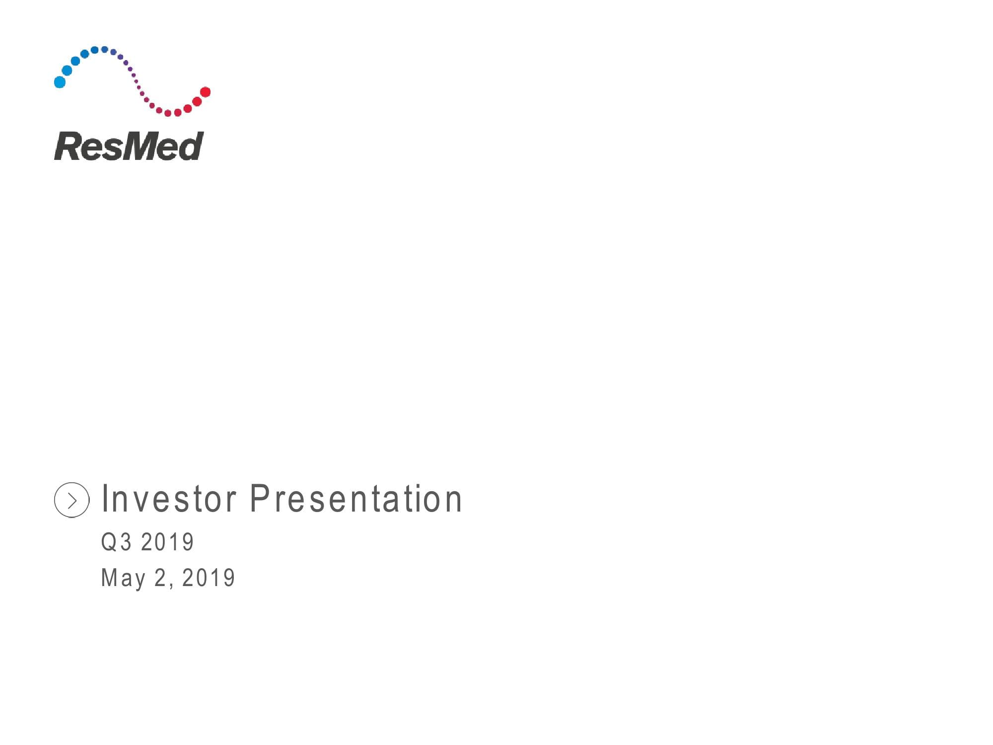 Q3 2019 Investor Presentation image