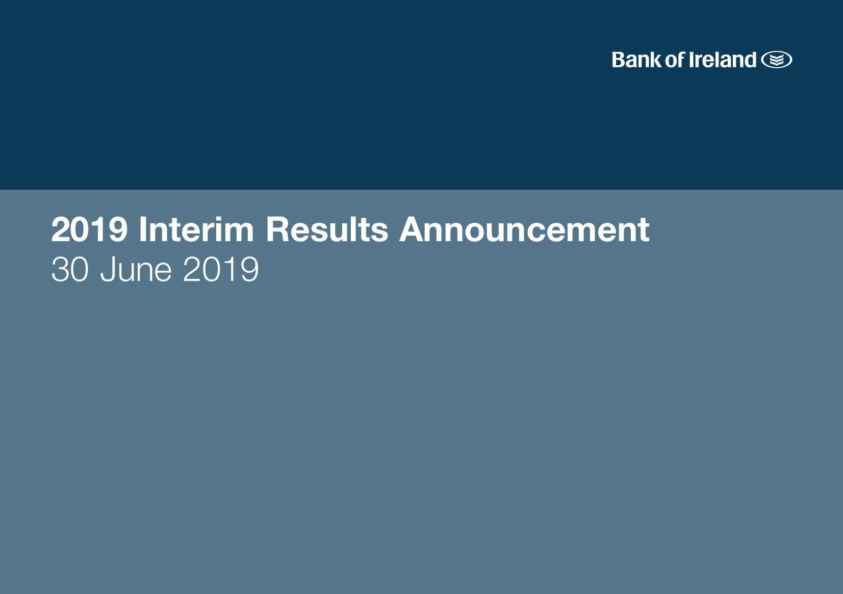 Bank of Ireland 2019 Interim Results image