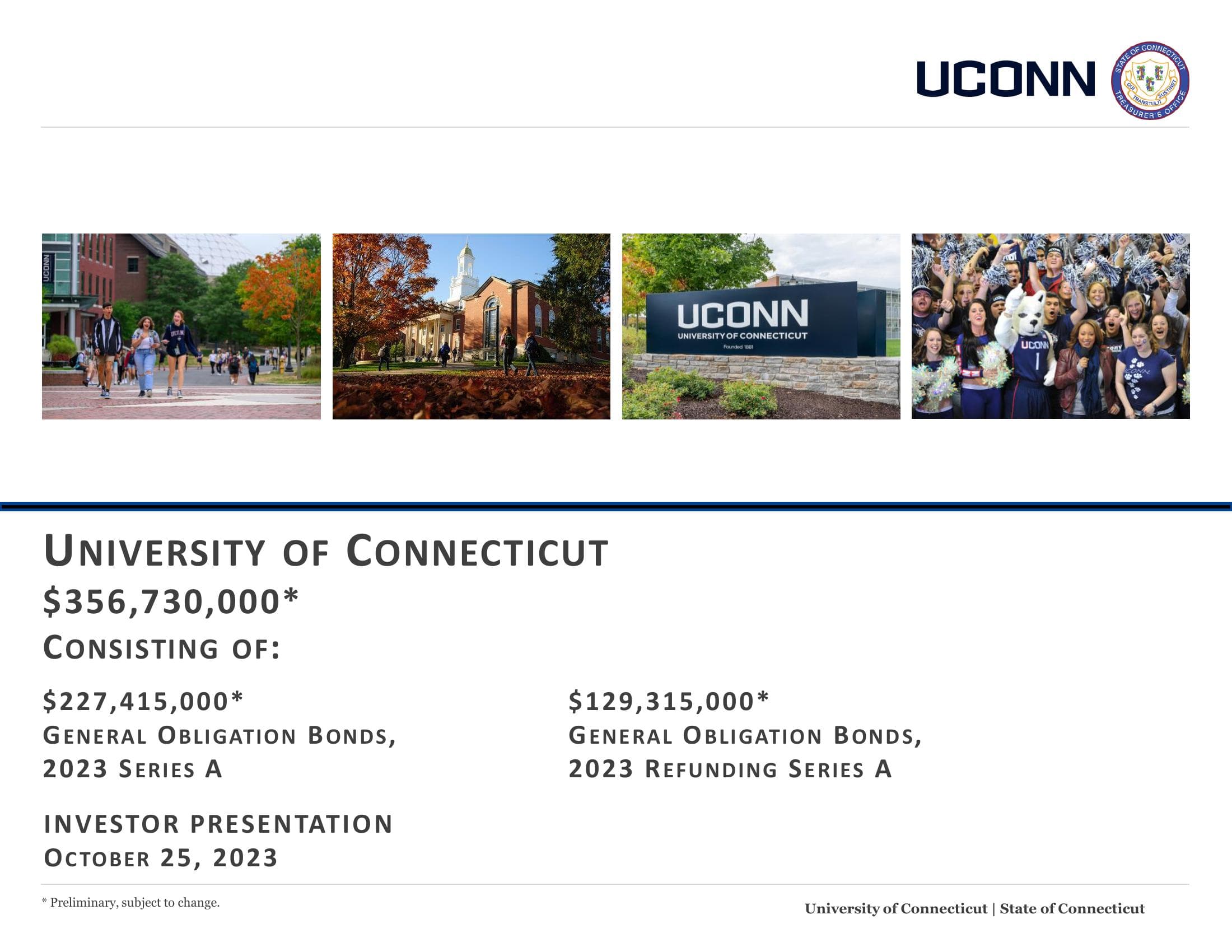 University of Connecticut General Obligation Bonds 2023 Series A and Refunding Series A image