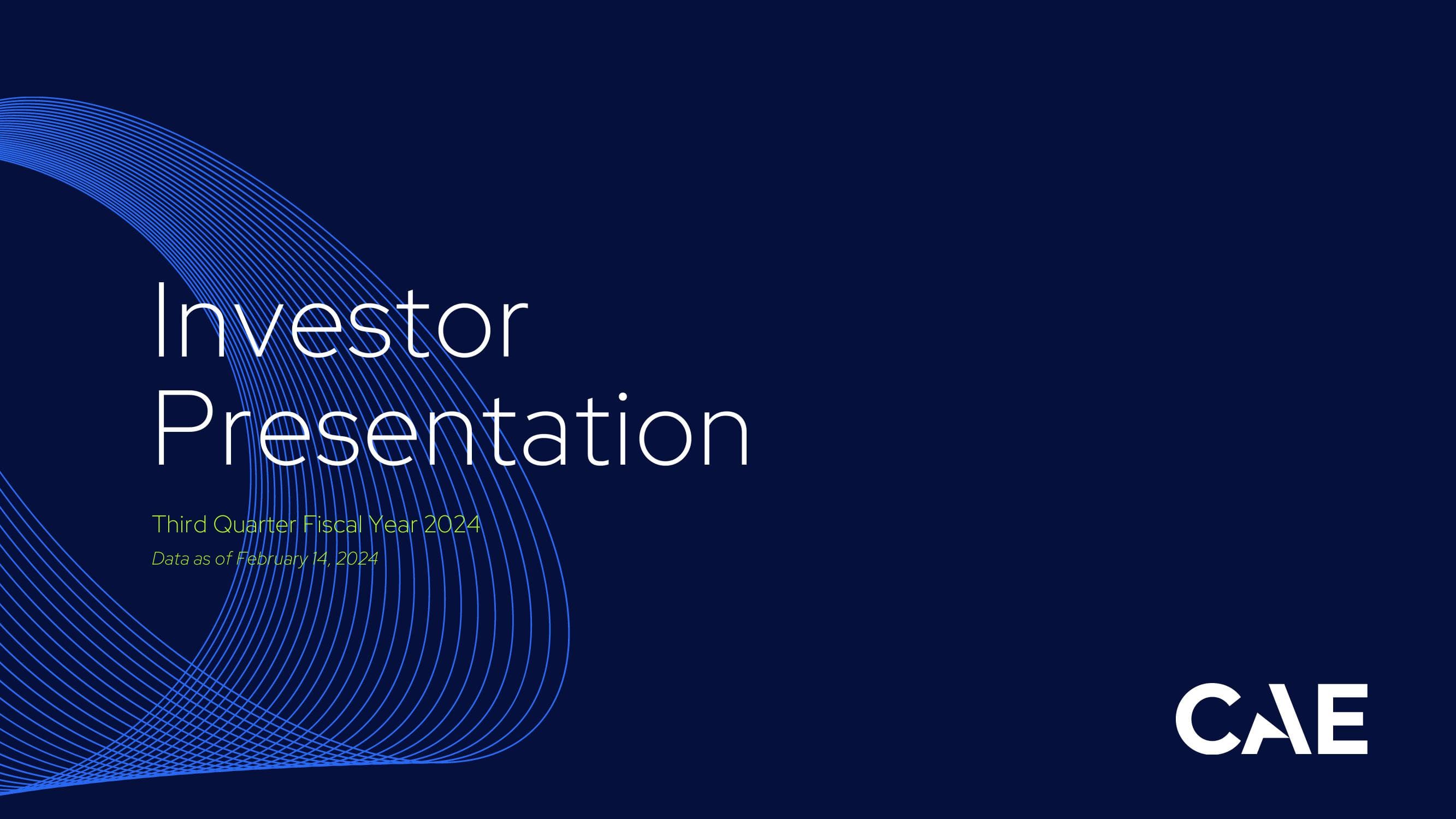 CAE Financial Overview and Strategic Outlook image