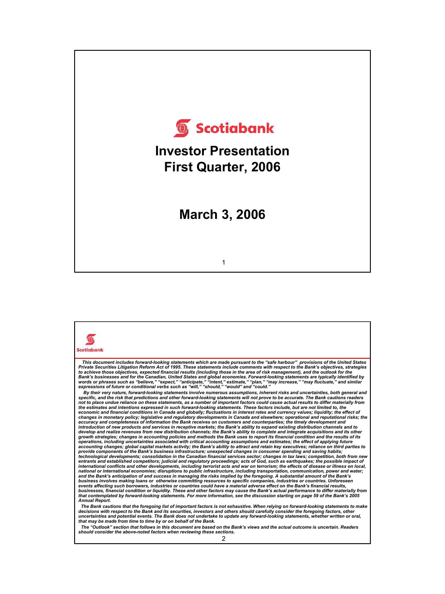 Scotiabank Outlook Presentation image