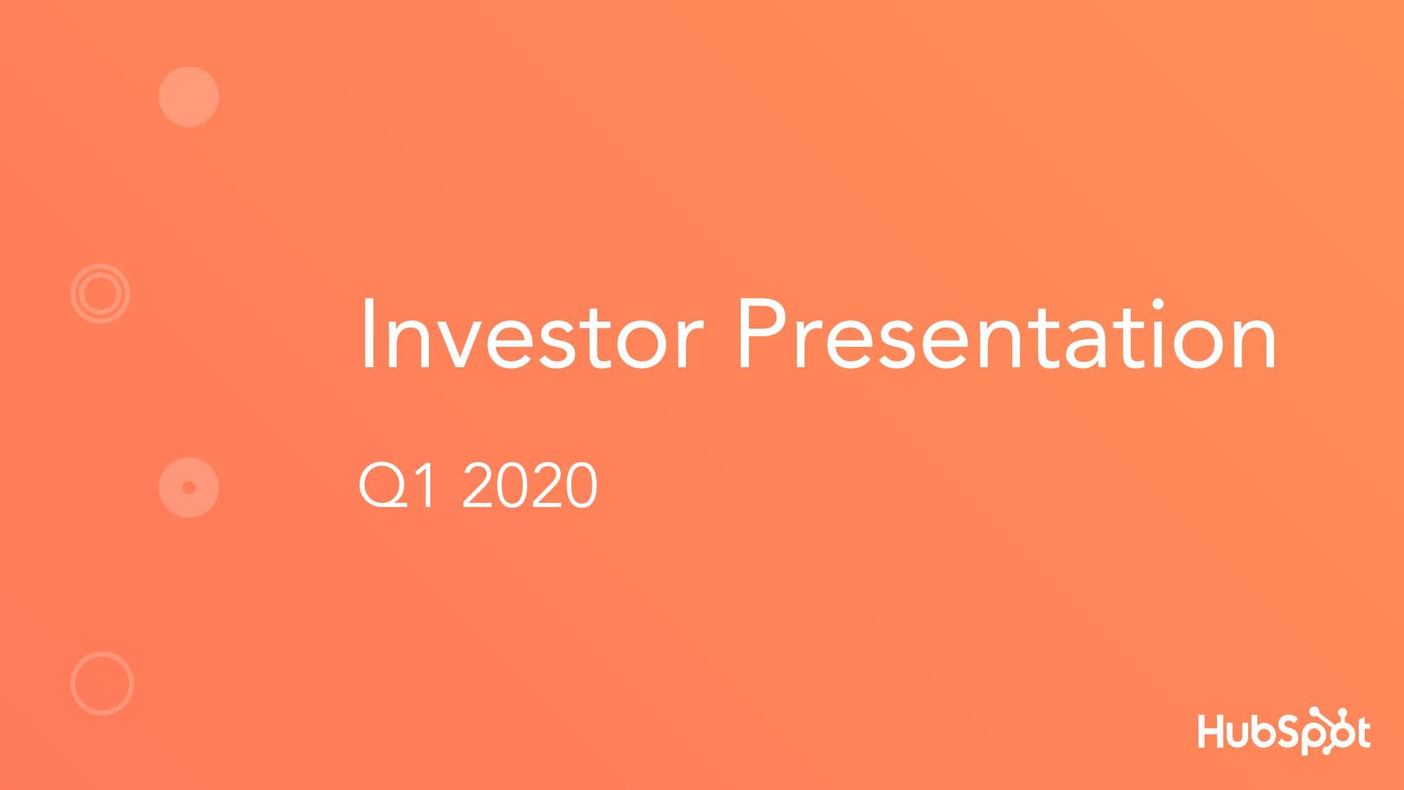 Investor Presentation Q1 2020 image