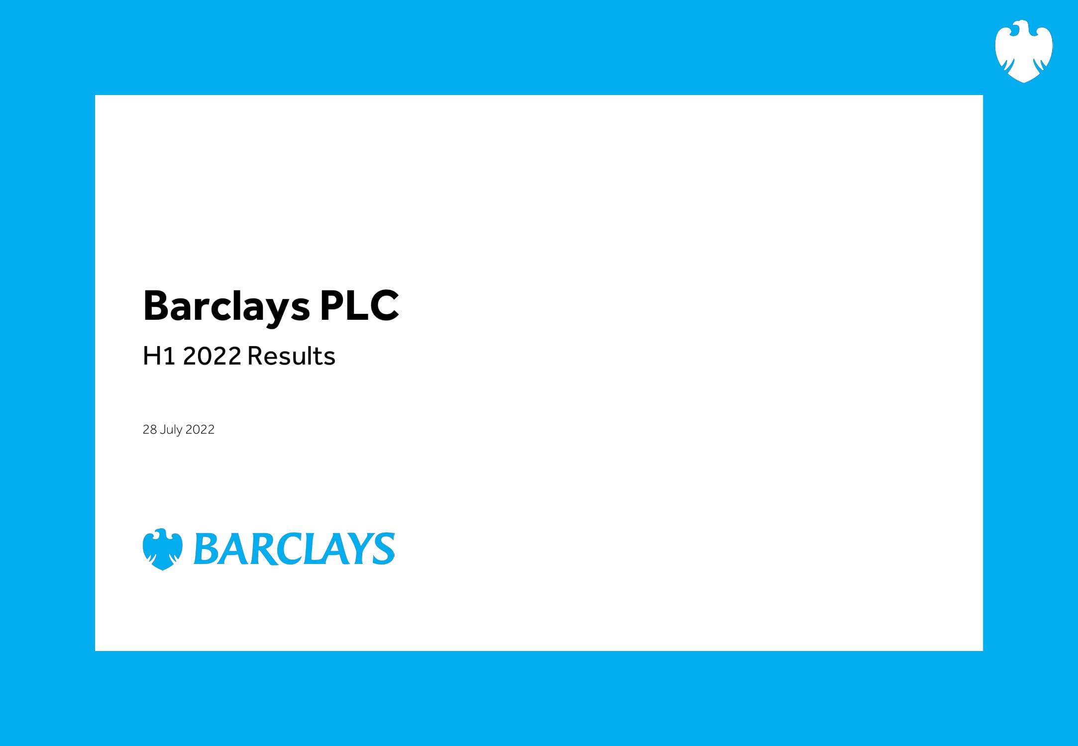 Barclays H1 2022 Results image