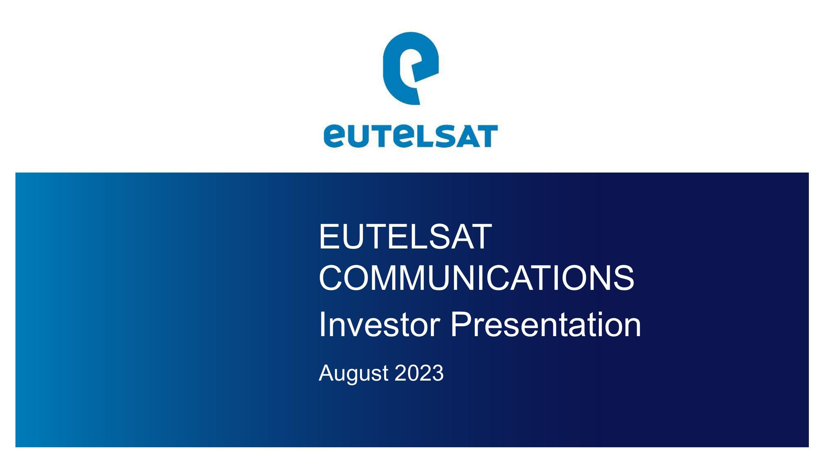 Eutelsat - OneWeb Combination Update image