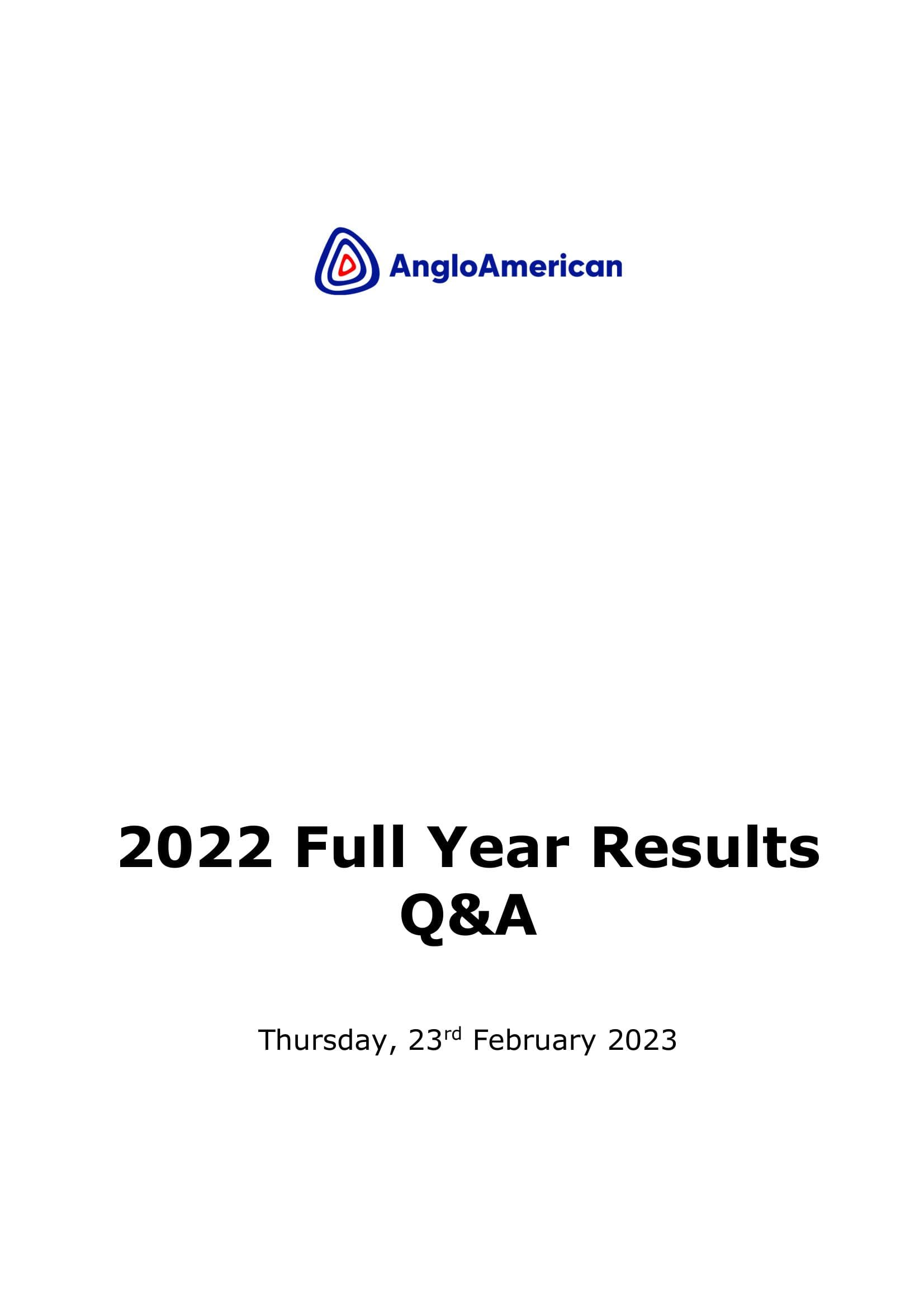 2022 Full Year Results Q&A image