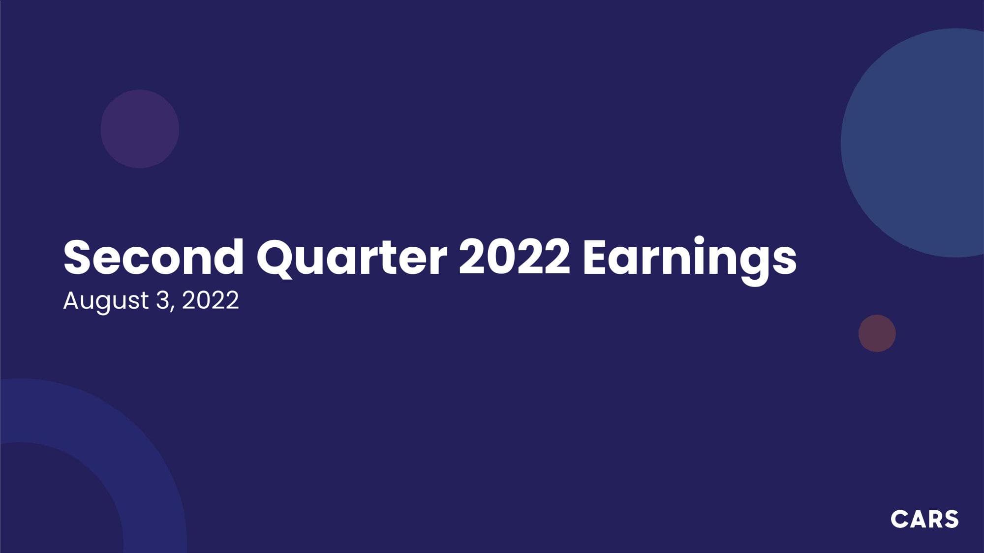 Second Quarter 2022 Earnings image