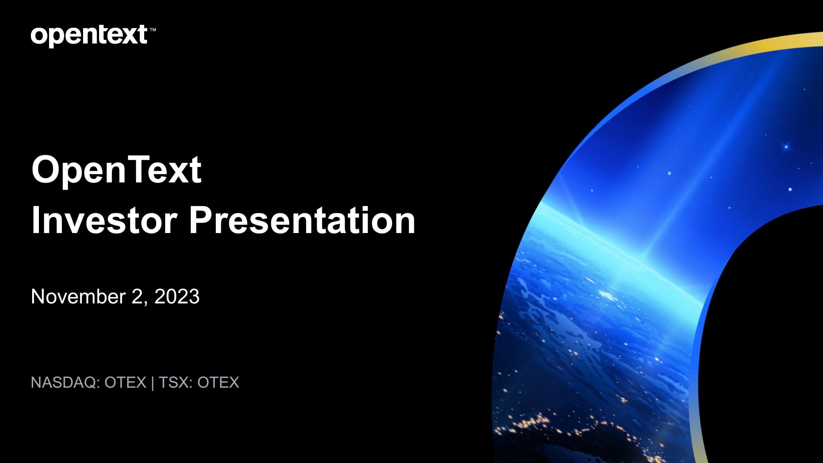 OpenText Investor Presentation Deck image