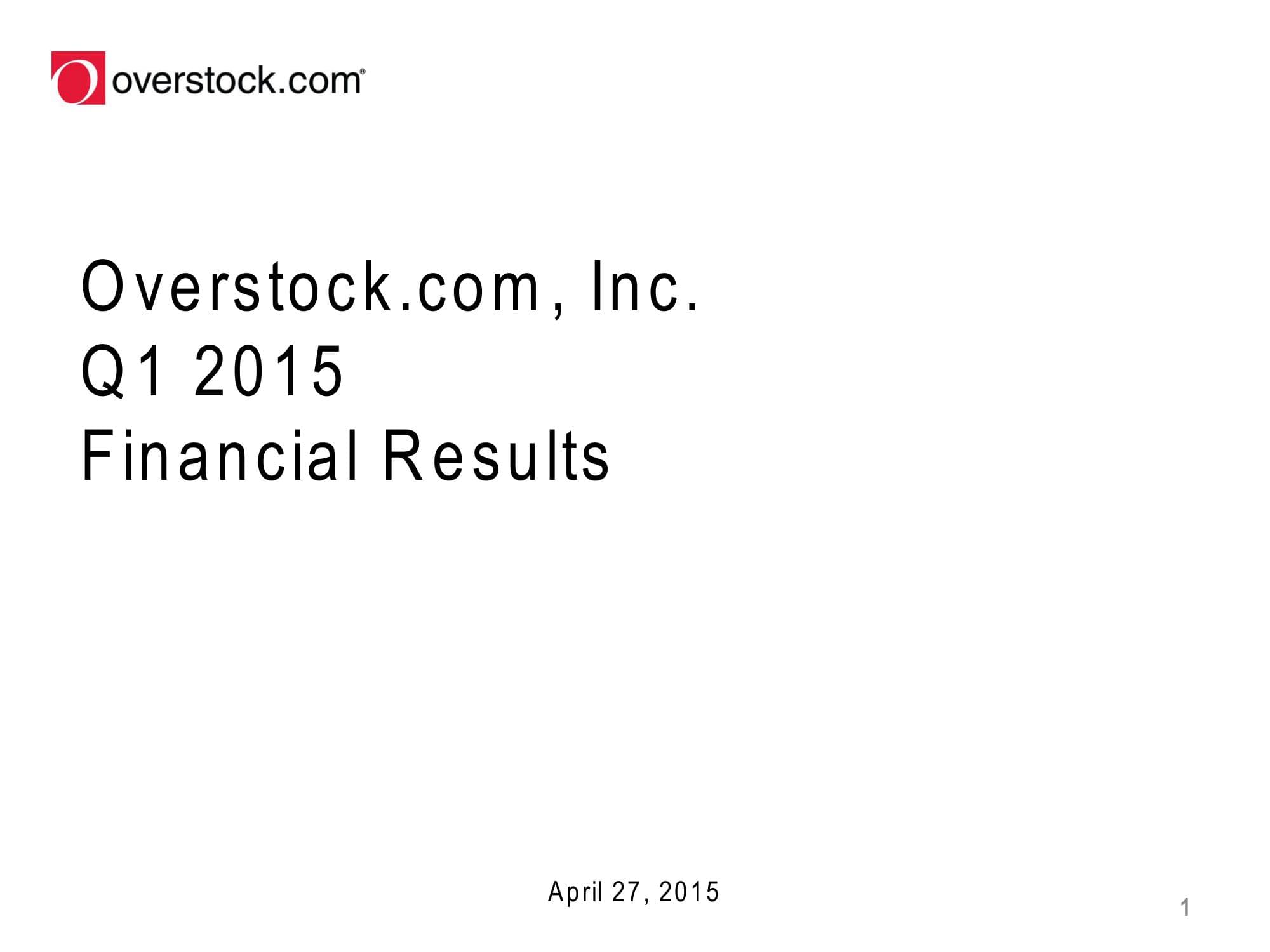 Overstock Results Presentation Deck image