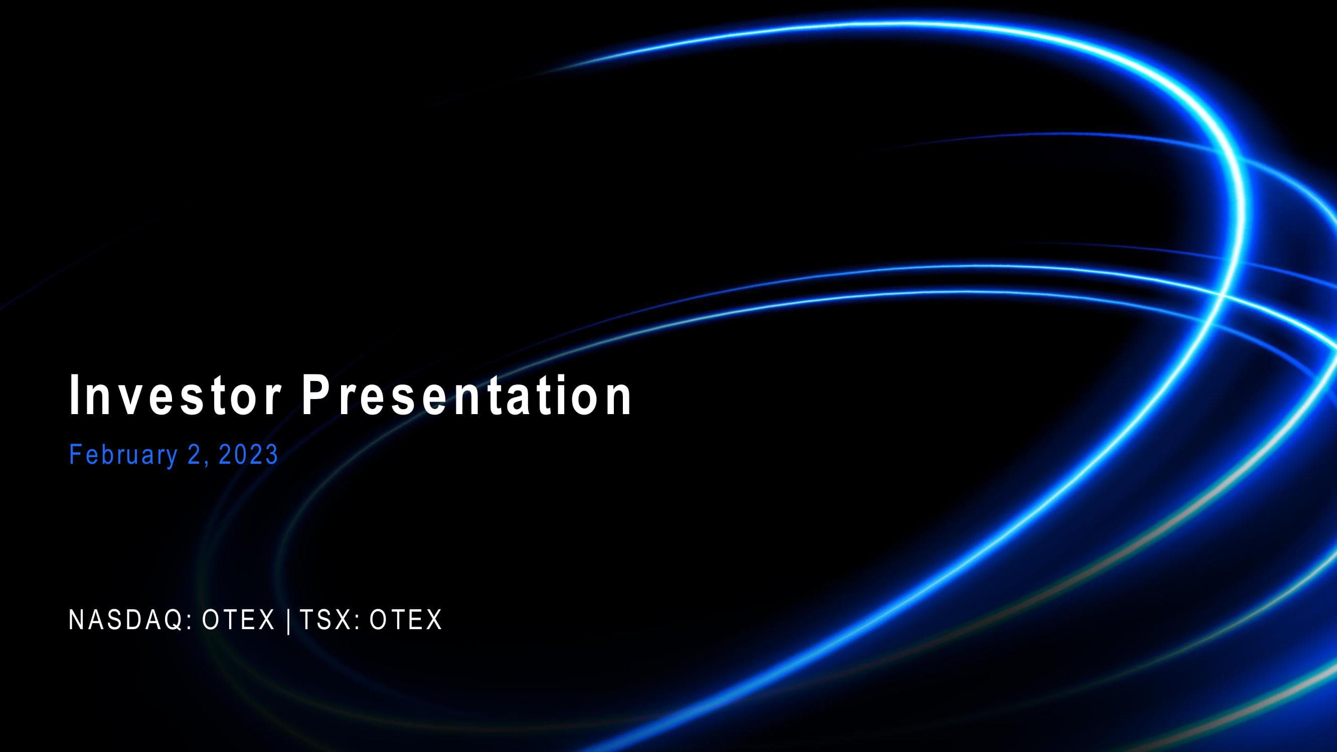 OpenText Investor Presentation Deck image