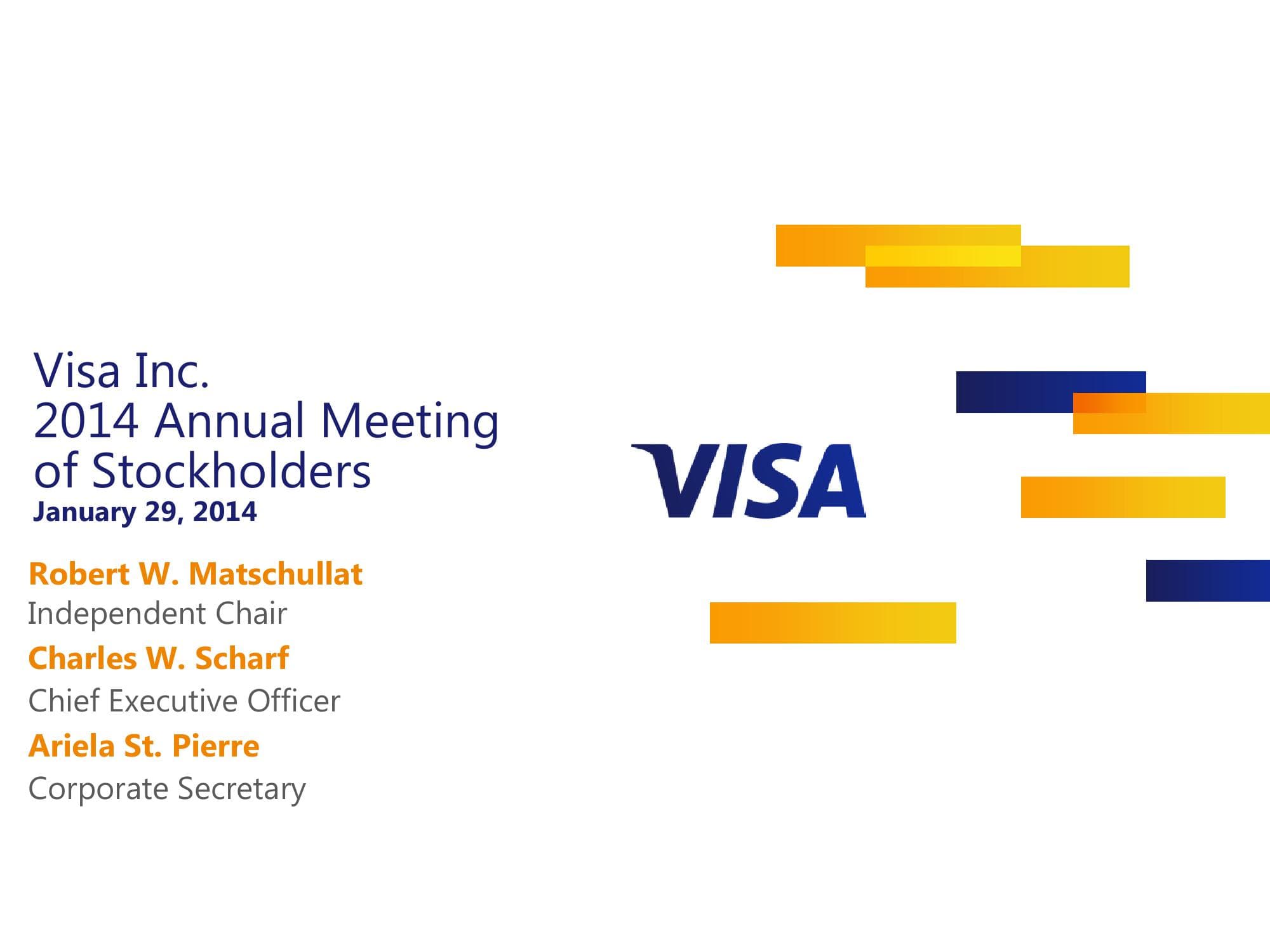 Visa Inc. 2014 Annual Meeting of Stockholders image