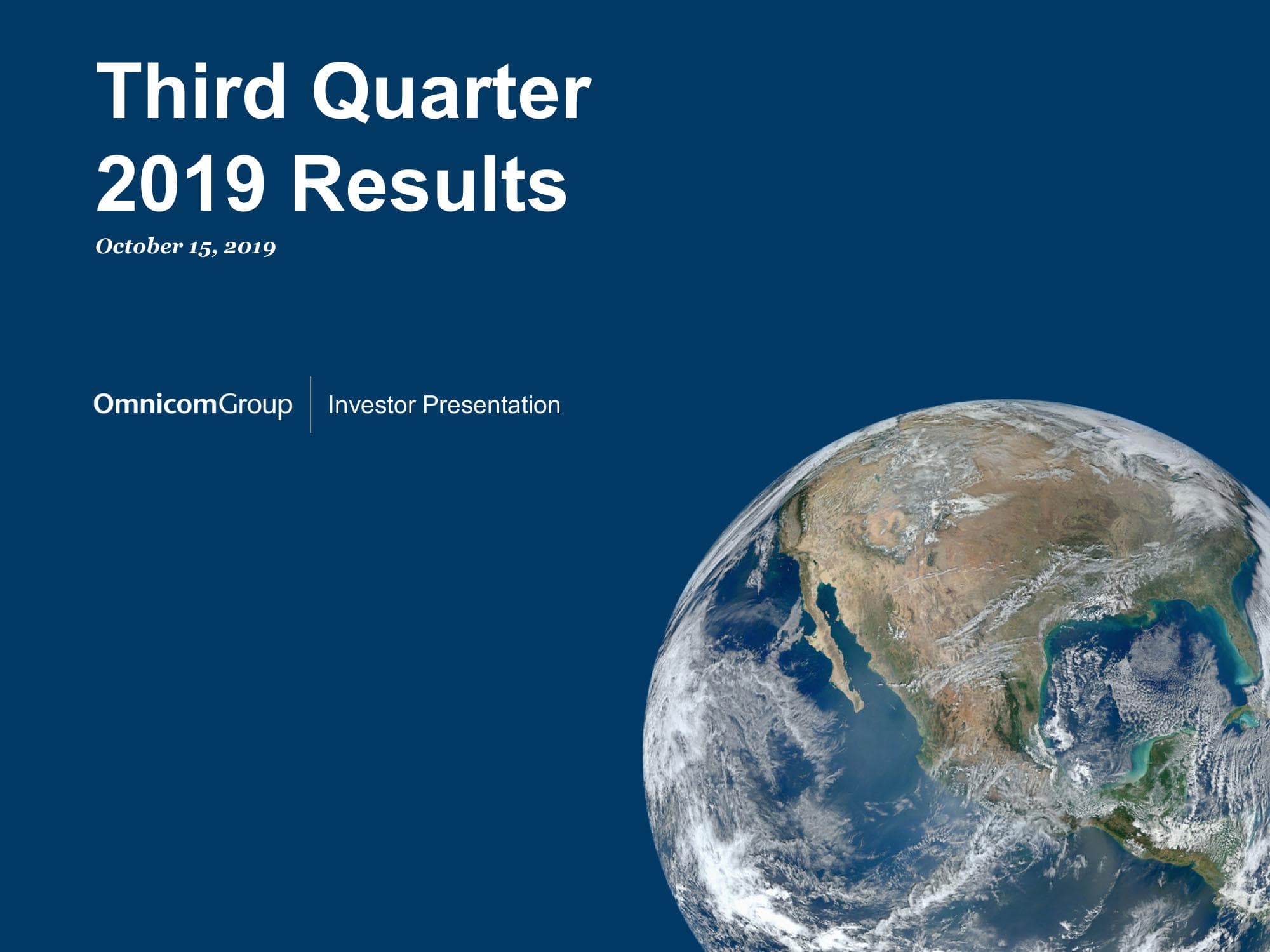 Third Quarter 2019 Results image