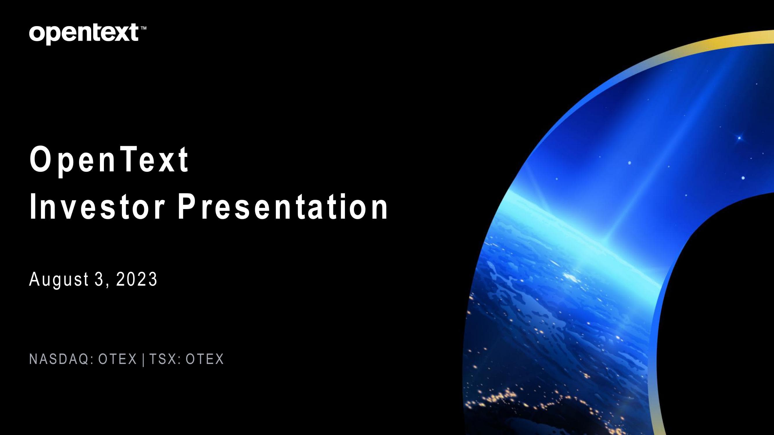 OpenText Investor Presentation Deck image