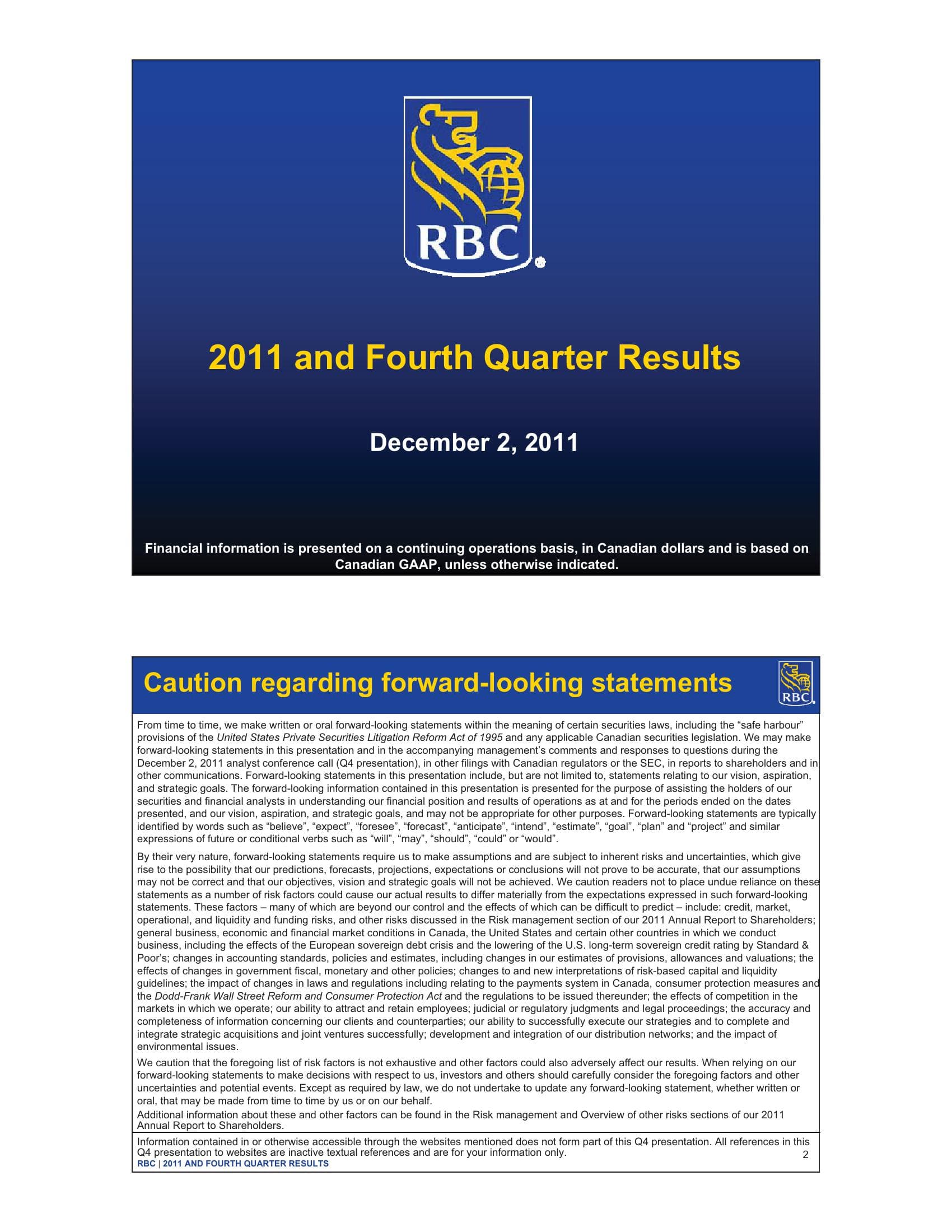 2011 and Fourth Quarter Results image