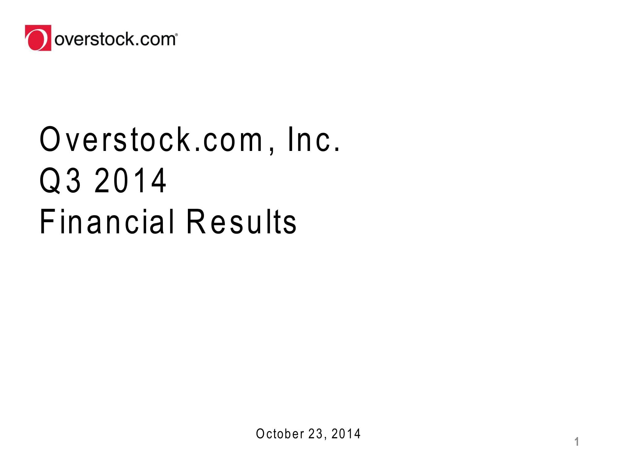 Overstock Results Presentation Deck image