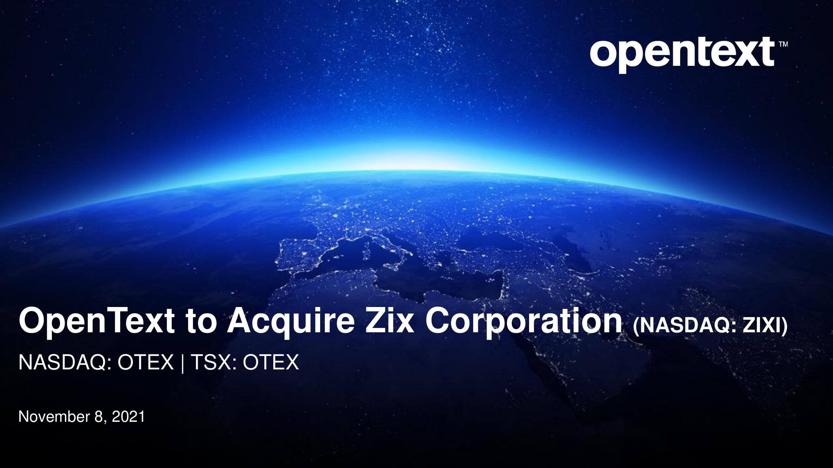 OpenText Mergers and Acquisitions Presentation Deck image