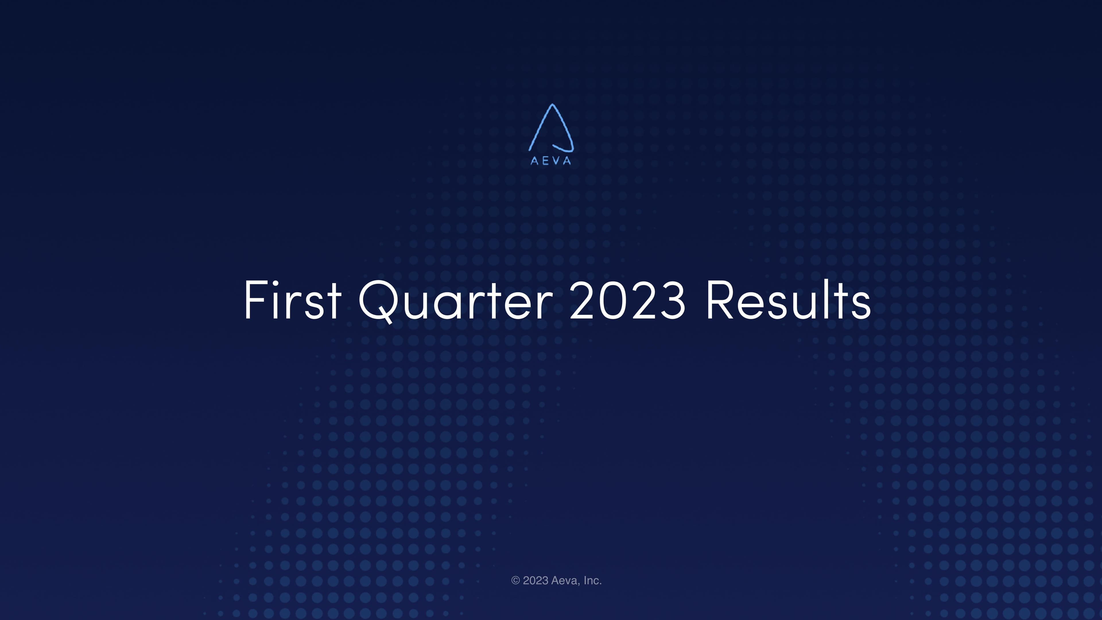 Aeva Results Presentation Deck image