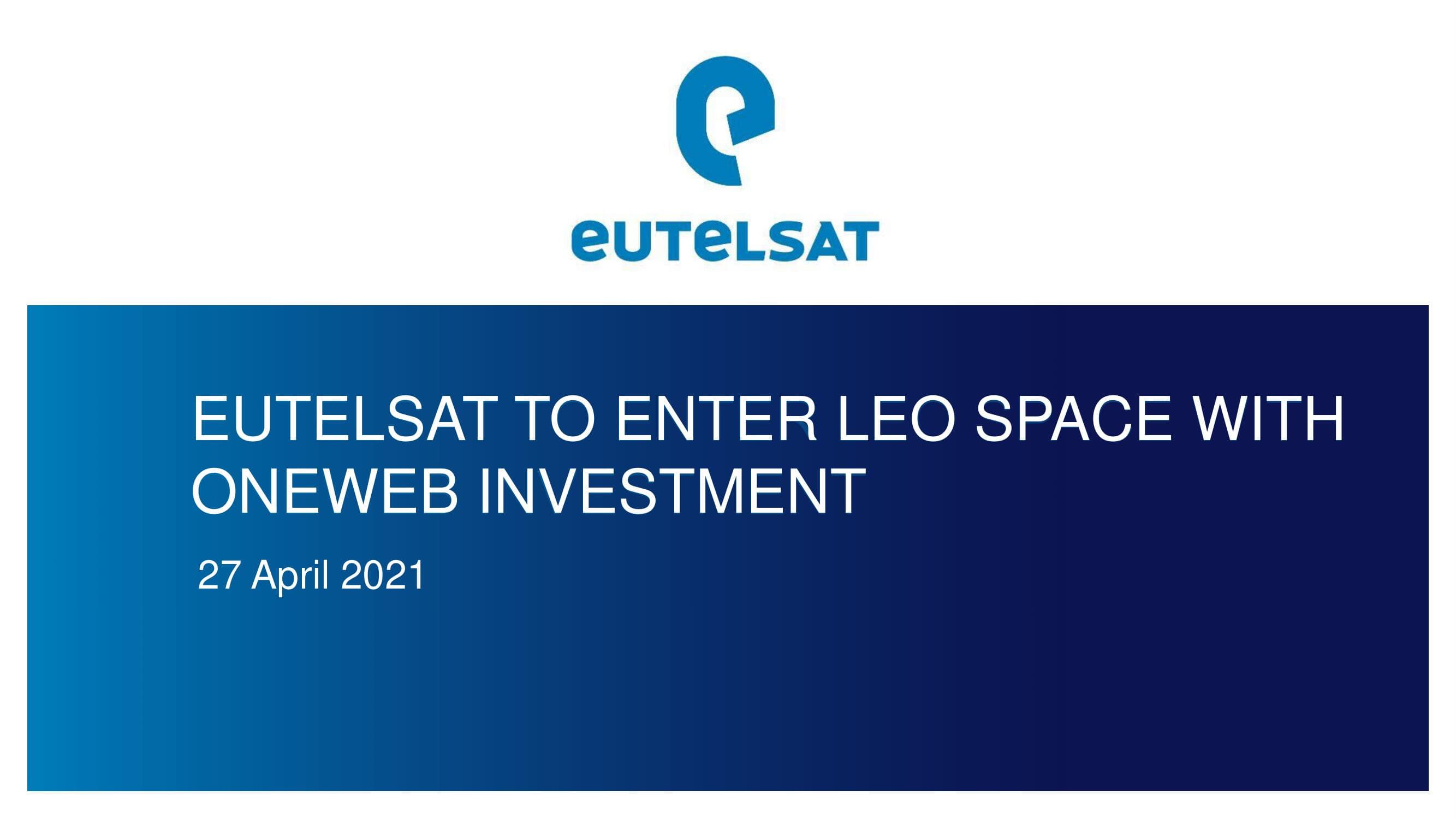 Eutelsat Mergers and Acquisitions Presentation Deck image