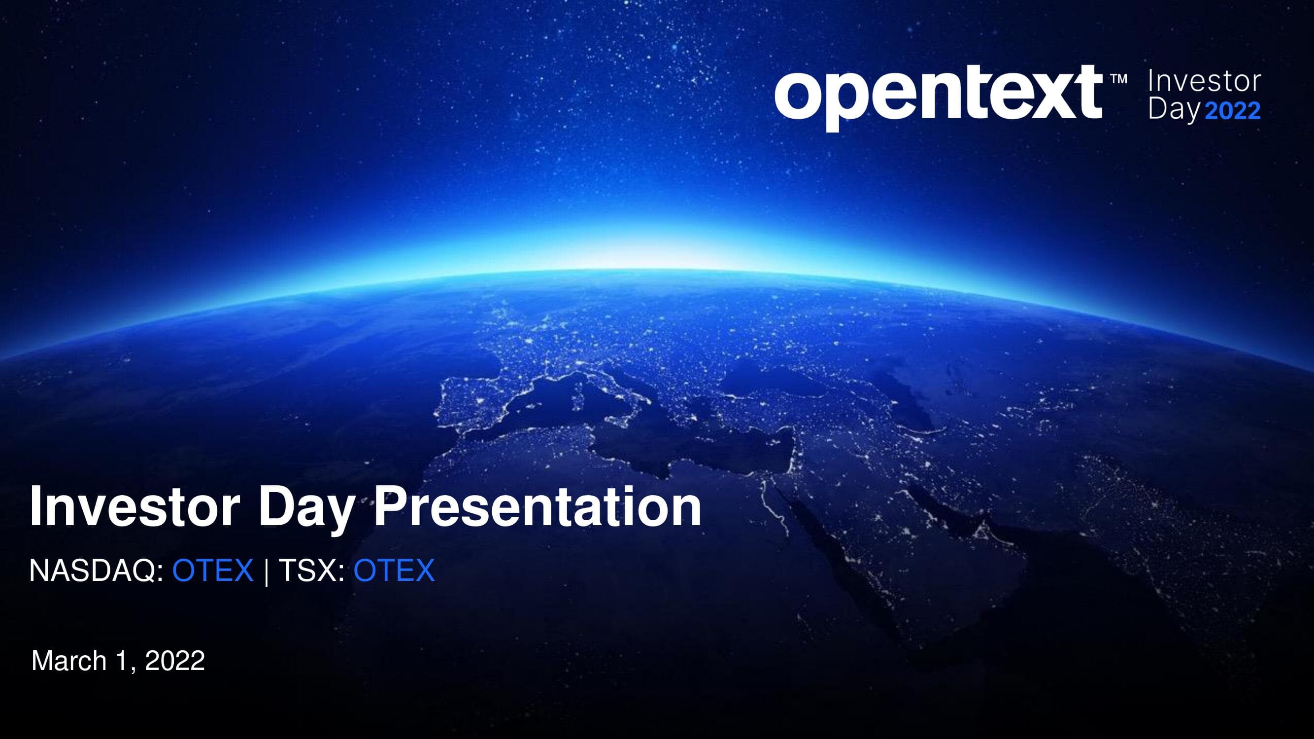 OpenText Investor Day Presentation Deck image