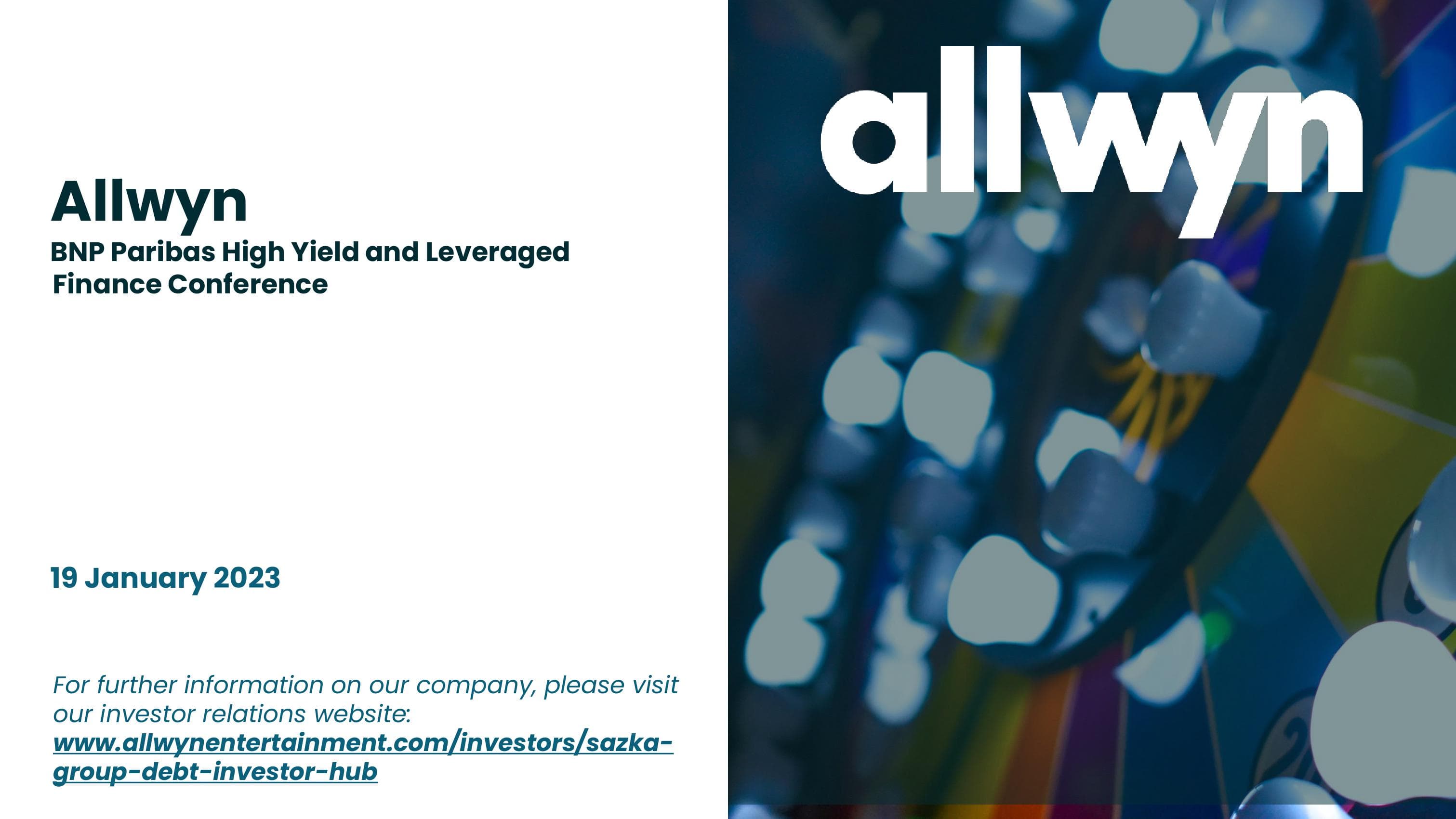 Allwyn Investor Conference Presentation Deck image