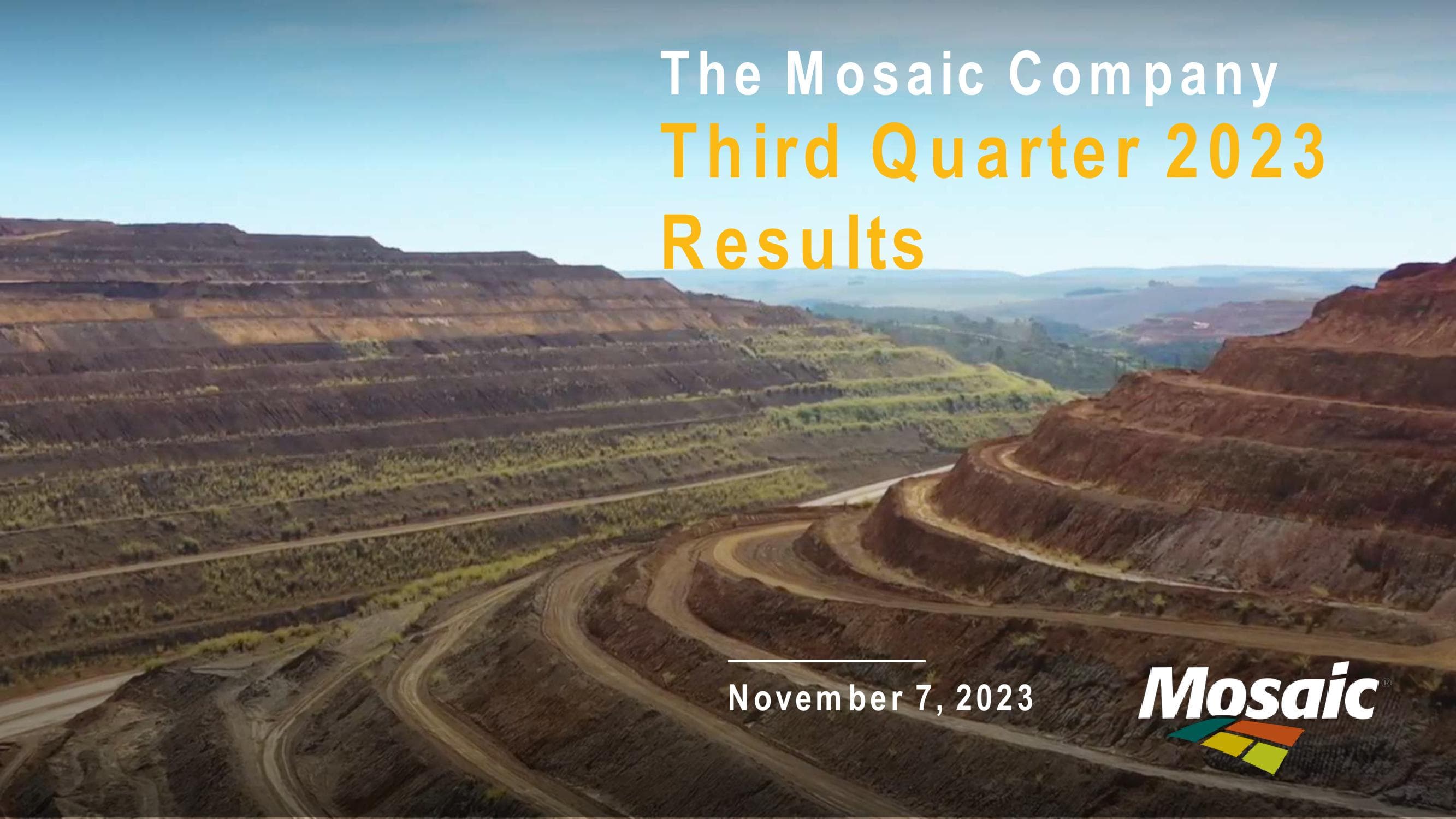 The Mosaic Company Third Quarter 2023 Results image