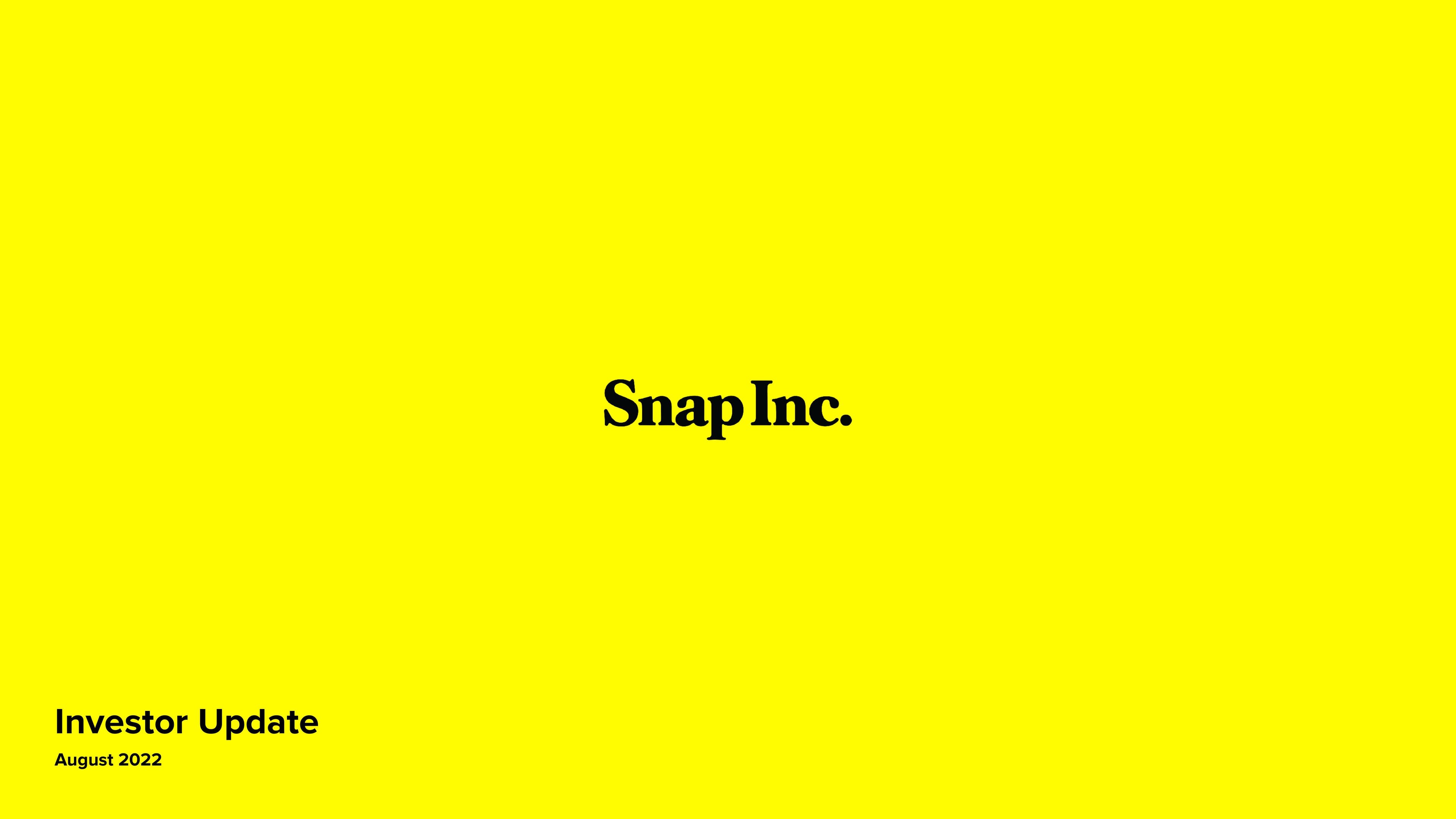 Snap Inc Investor Presentation Deck image