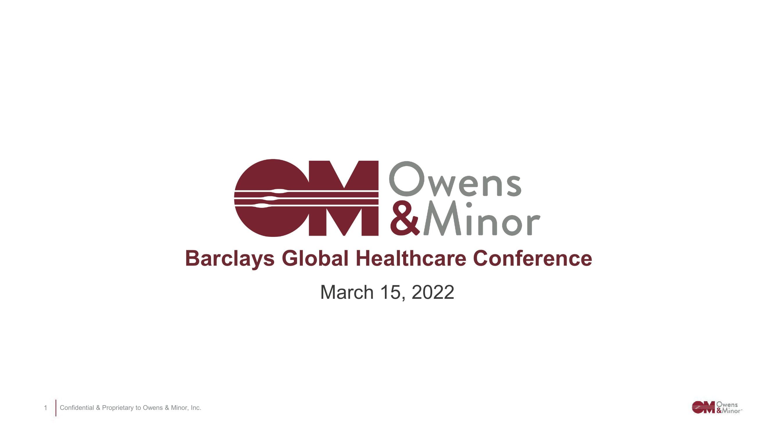 Owens&Minor Investor Conference Presentation Deck image