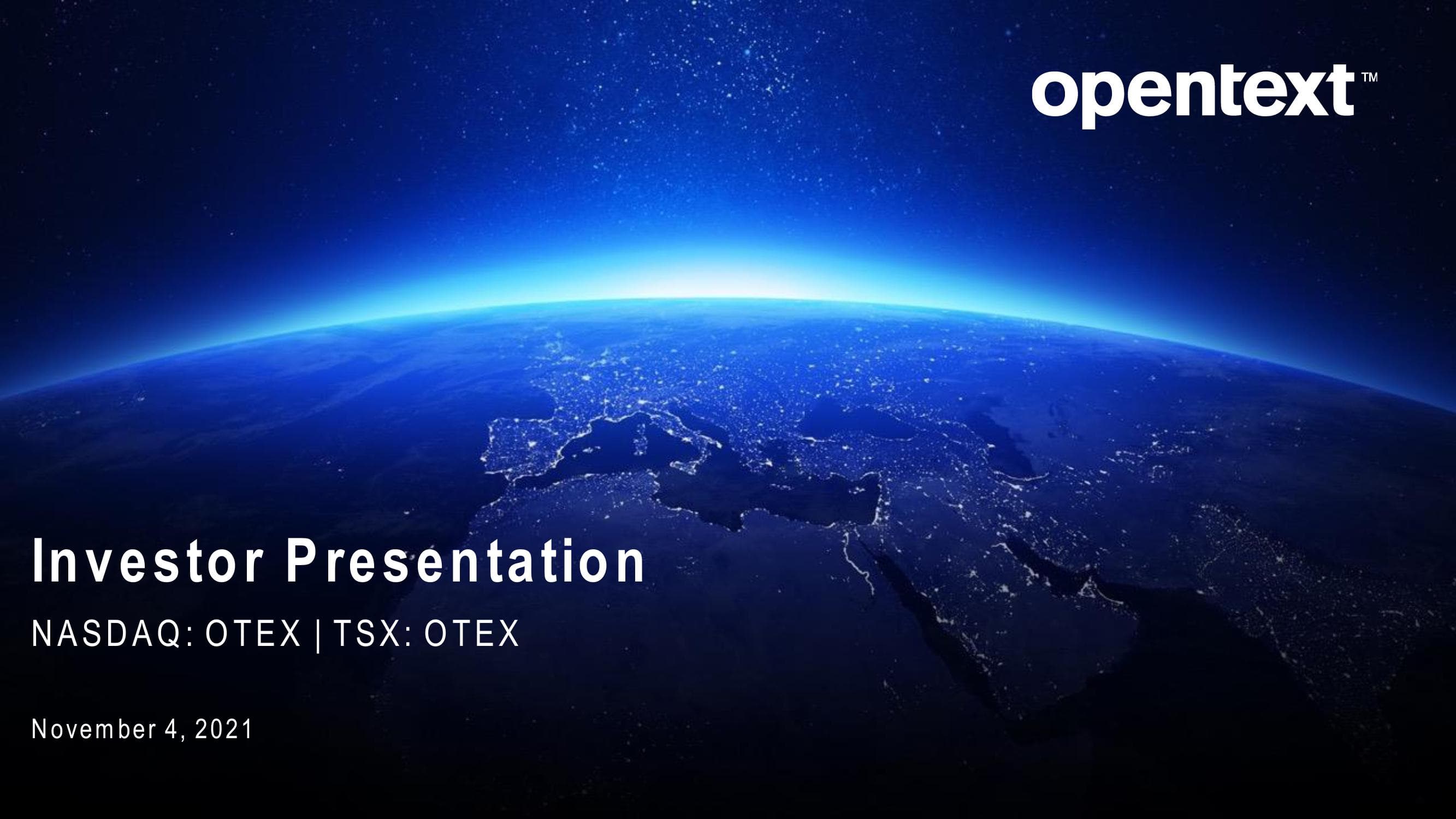 OpenText Investor Presentation Deck image