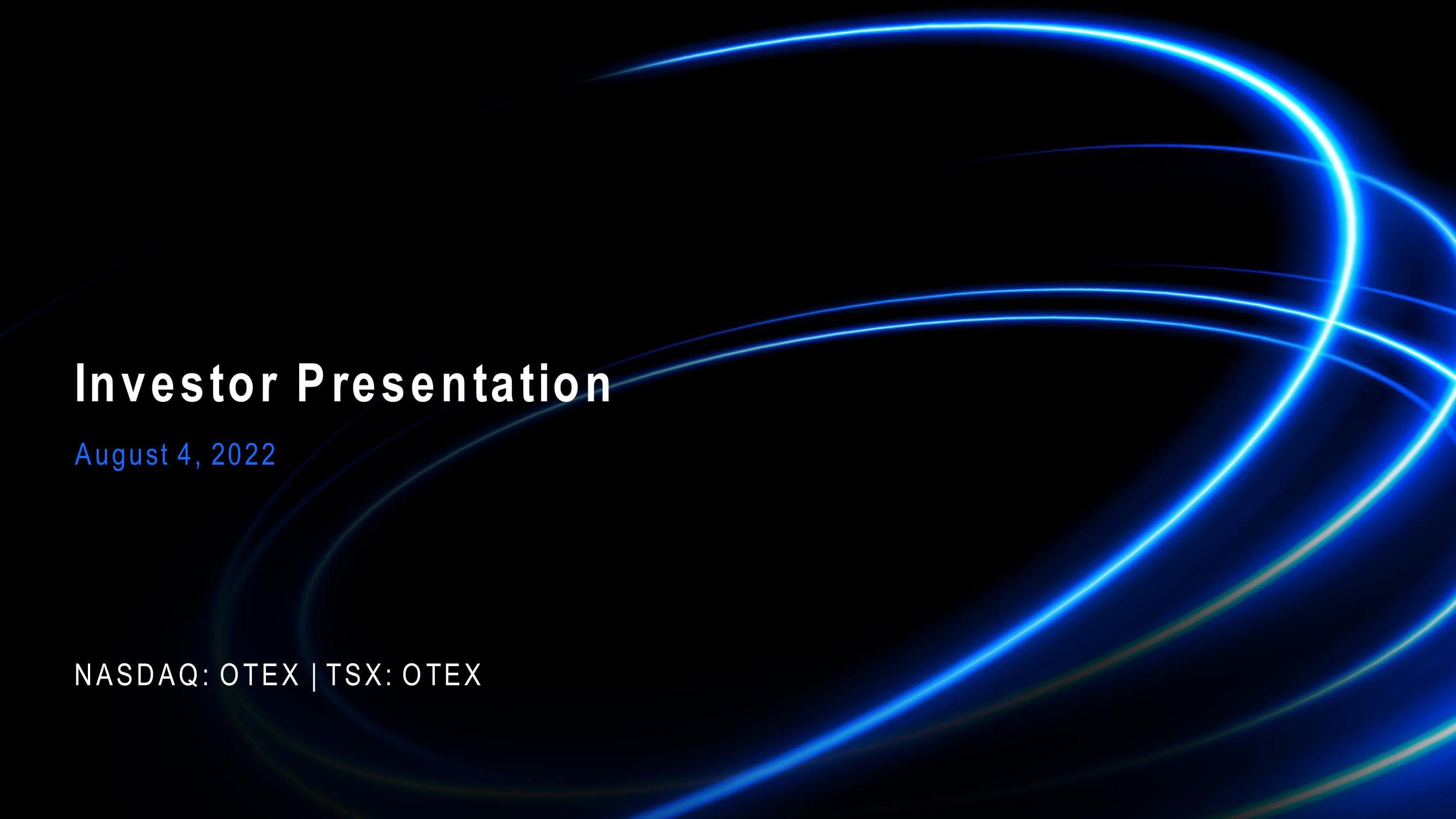 OpenText Investor Presentation Deck image