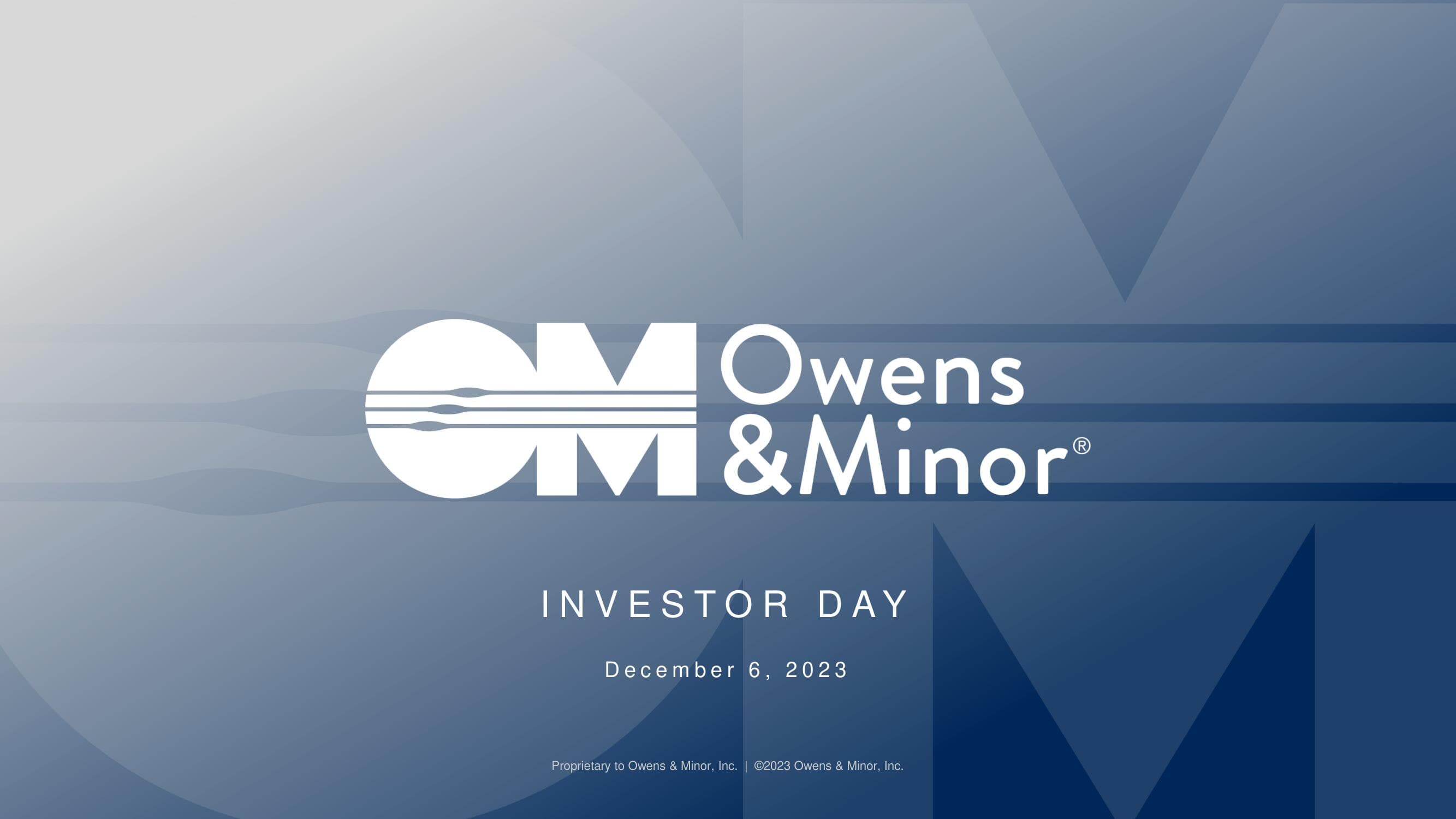 Owens&Minor Investor Day Presentation Deck image