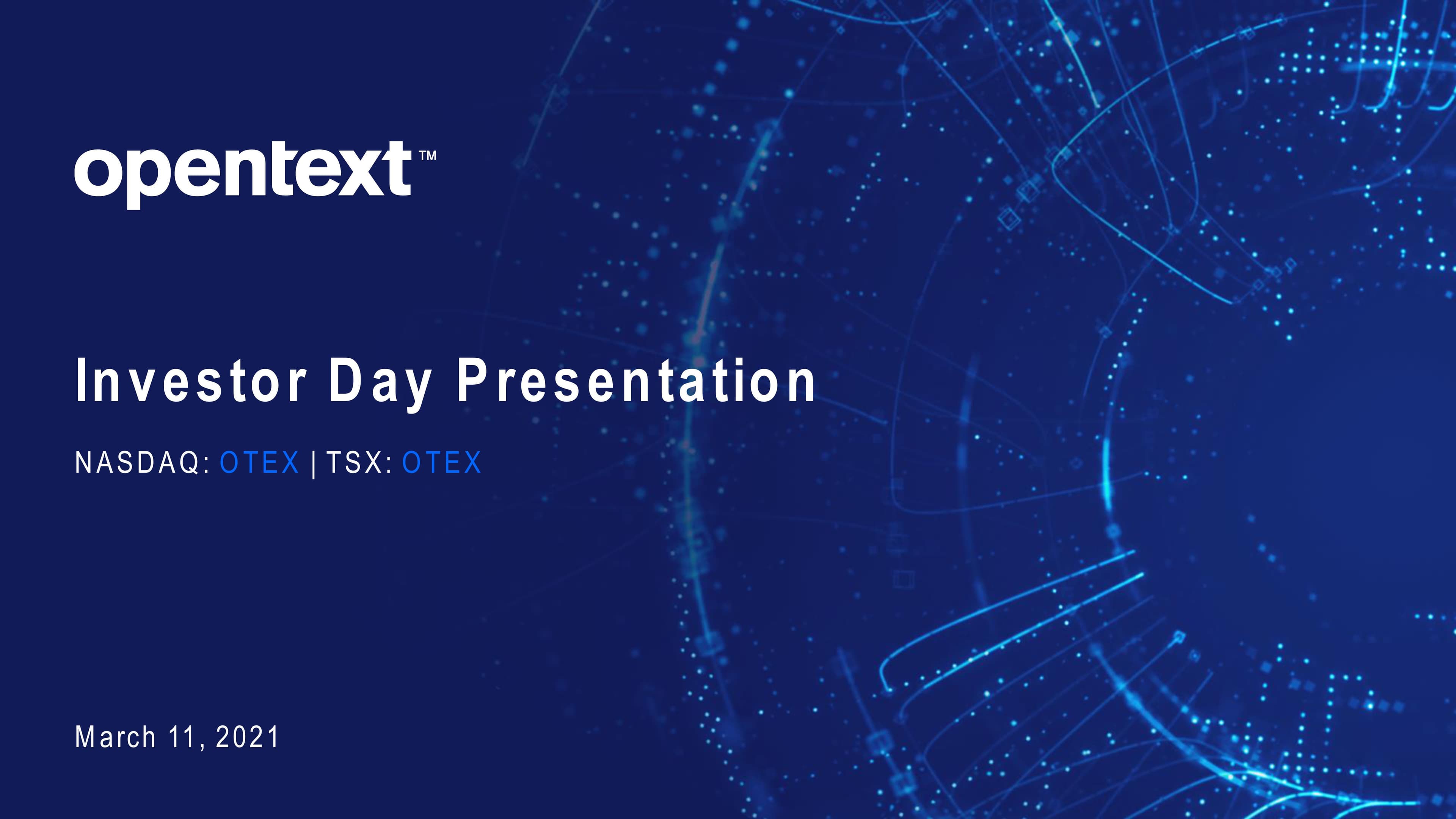 OpenText Investor Day Presentation Deck image