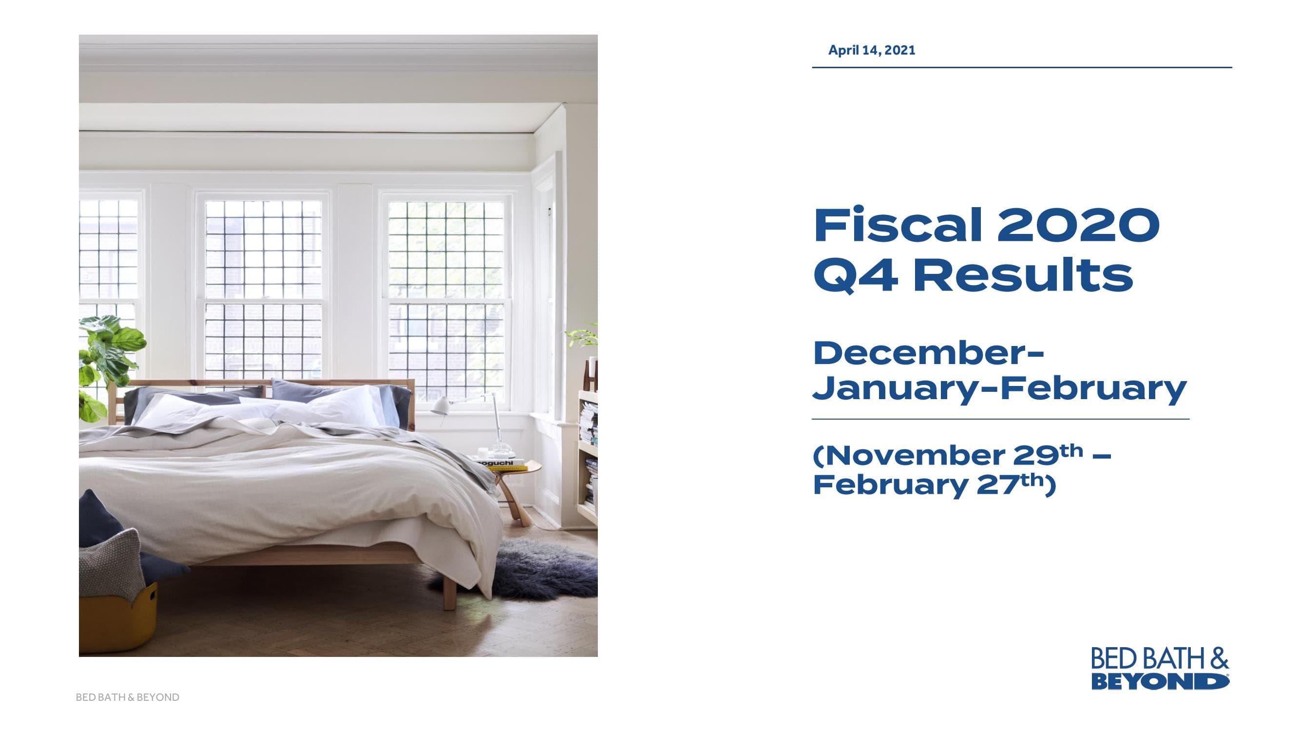 Bed Bath & Beyond Results Presentation Deck image