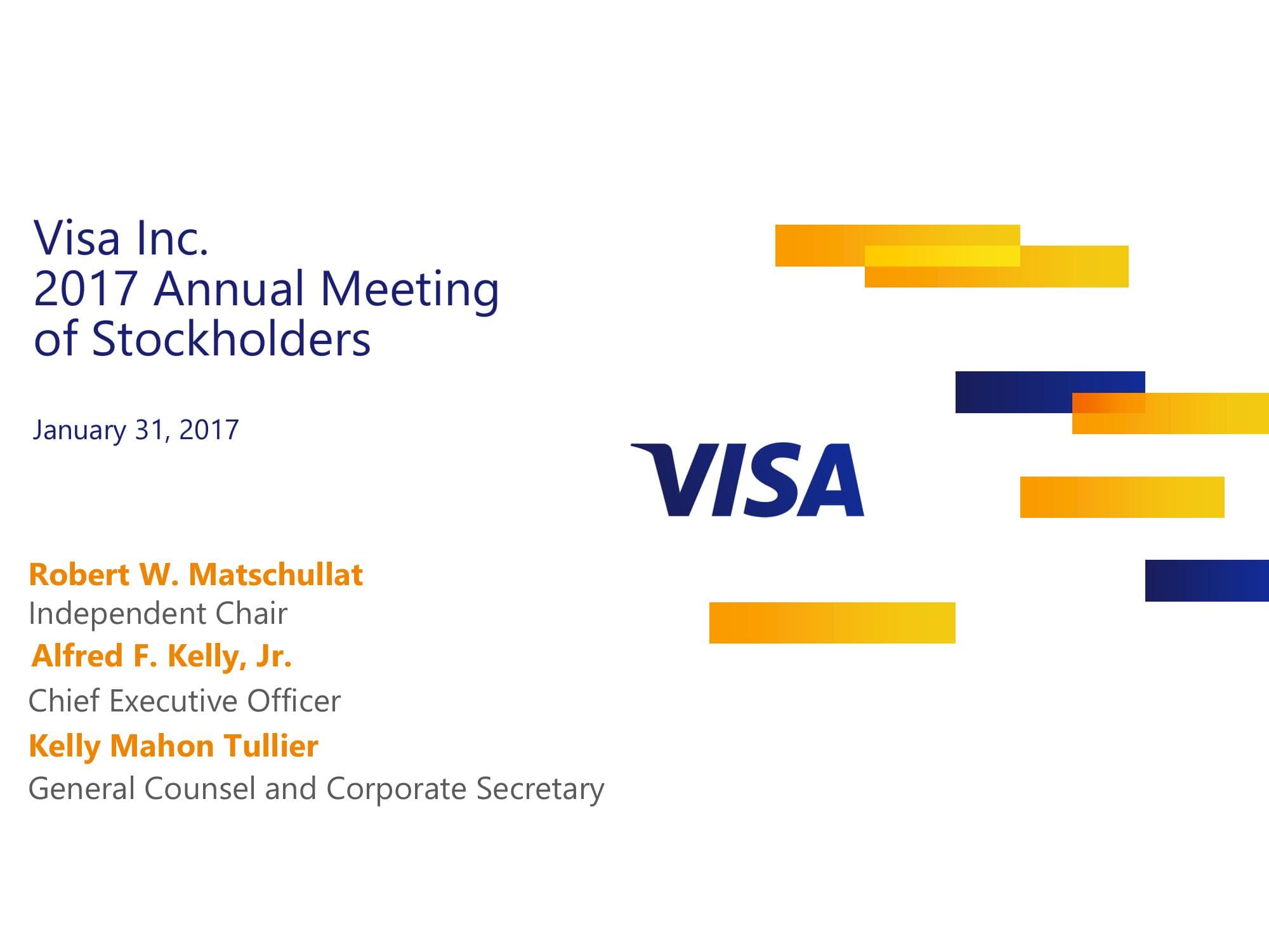 Visa Inc. 2017 Annual Meeting of Stockholders image