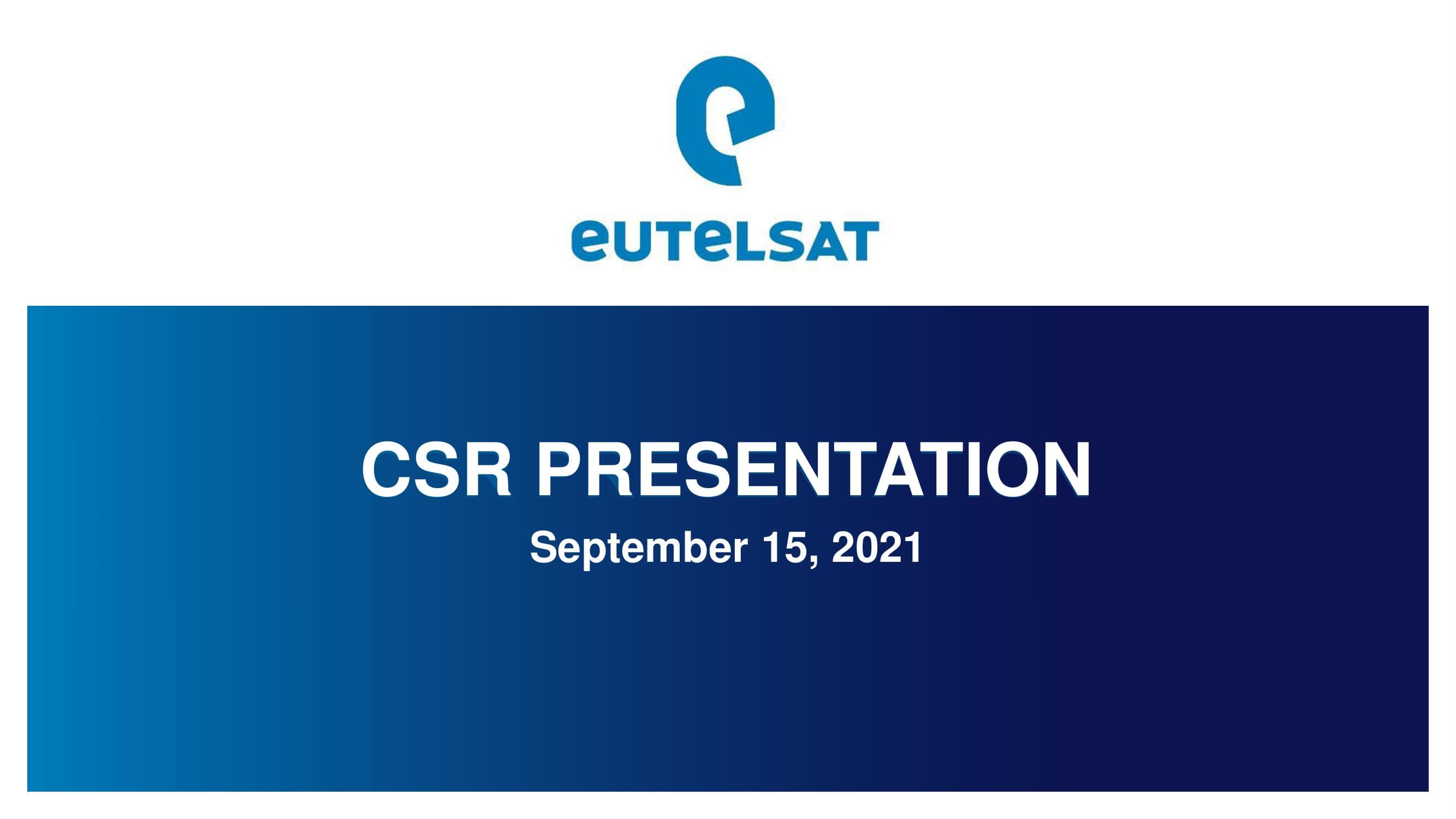 Eutelsat ESG Presentation Deck image