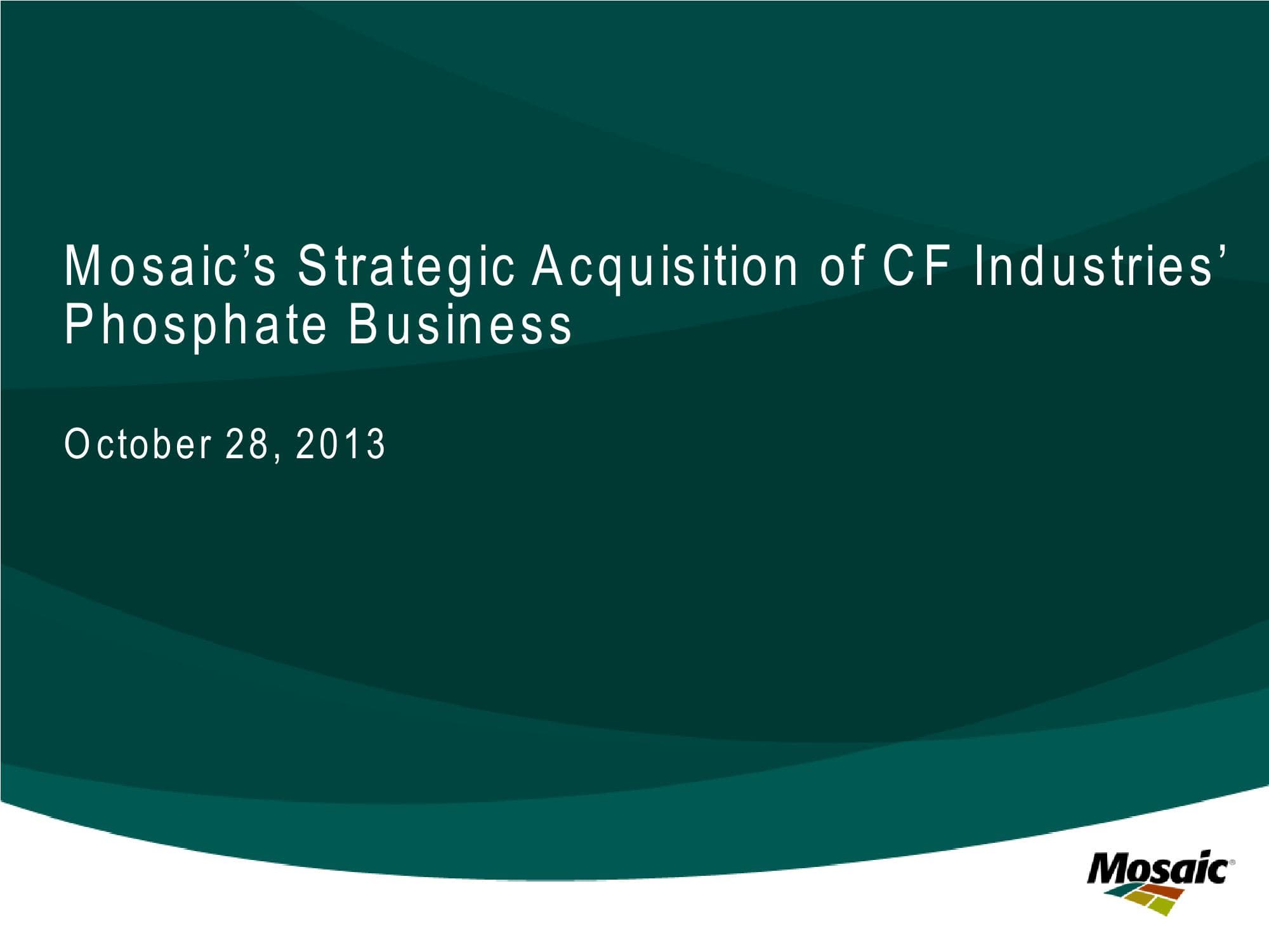 Mosaics Strategic Acquisition of CF Industries Phosphate Business image