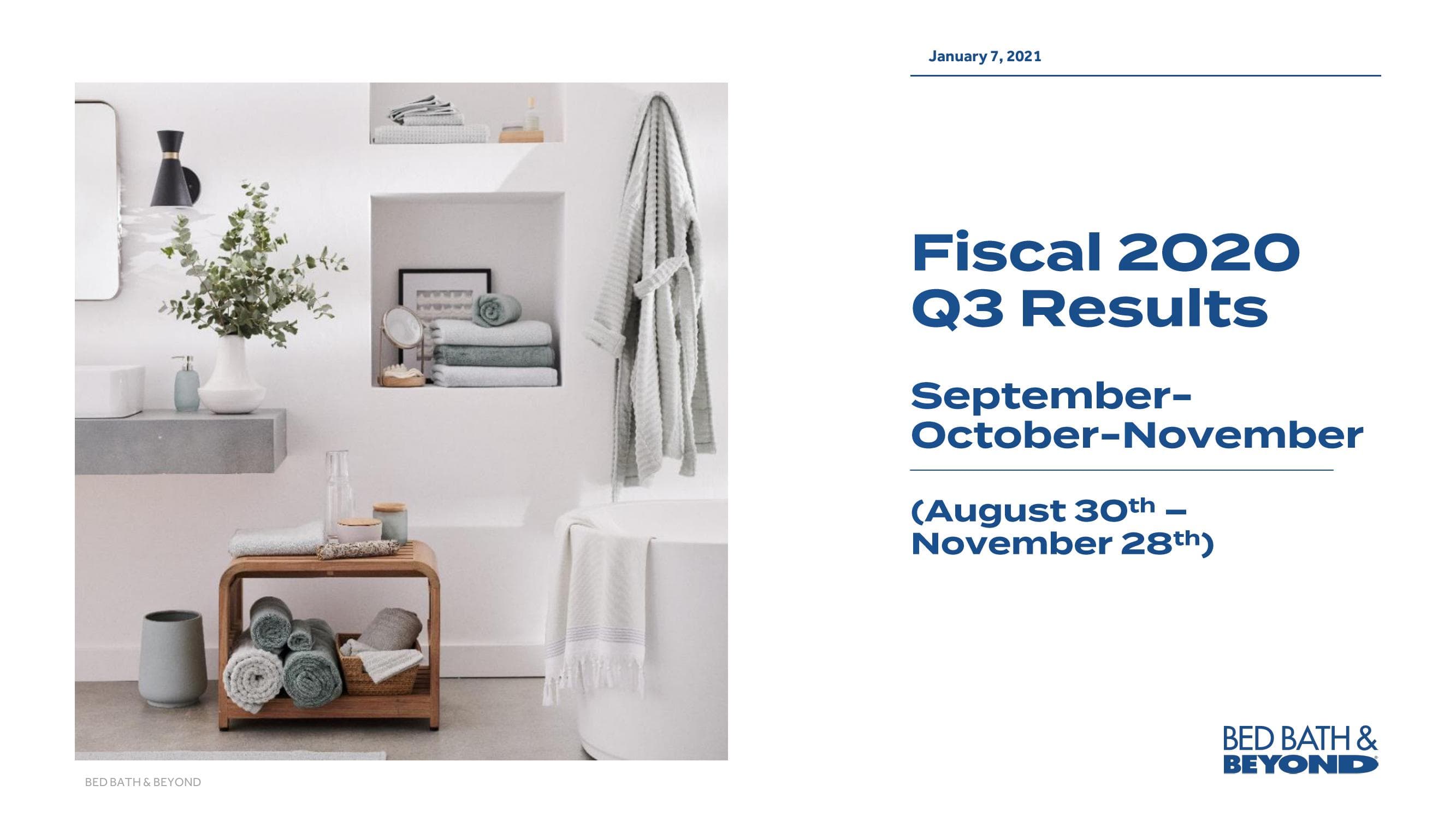 Bed Bath & Beyond Results Presentation Deck image