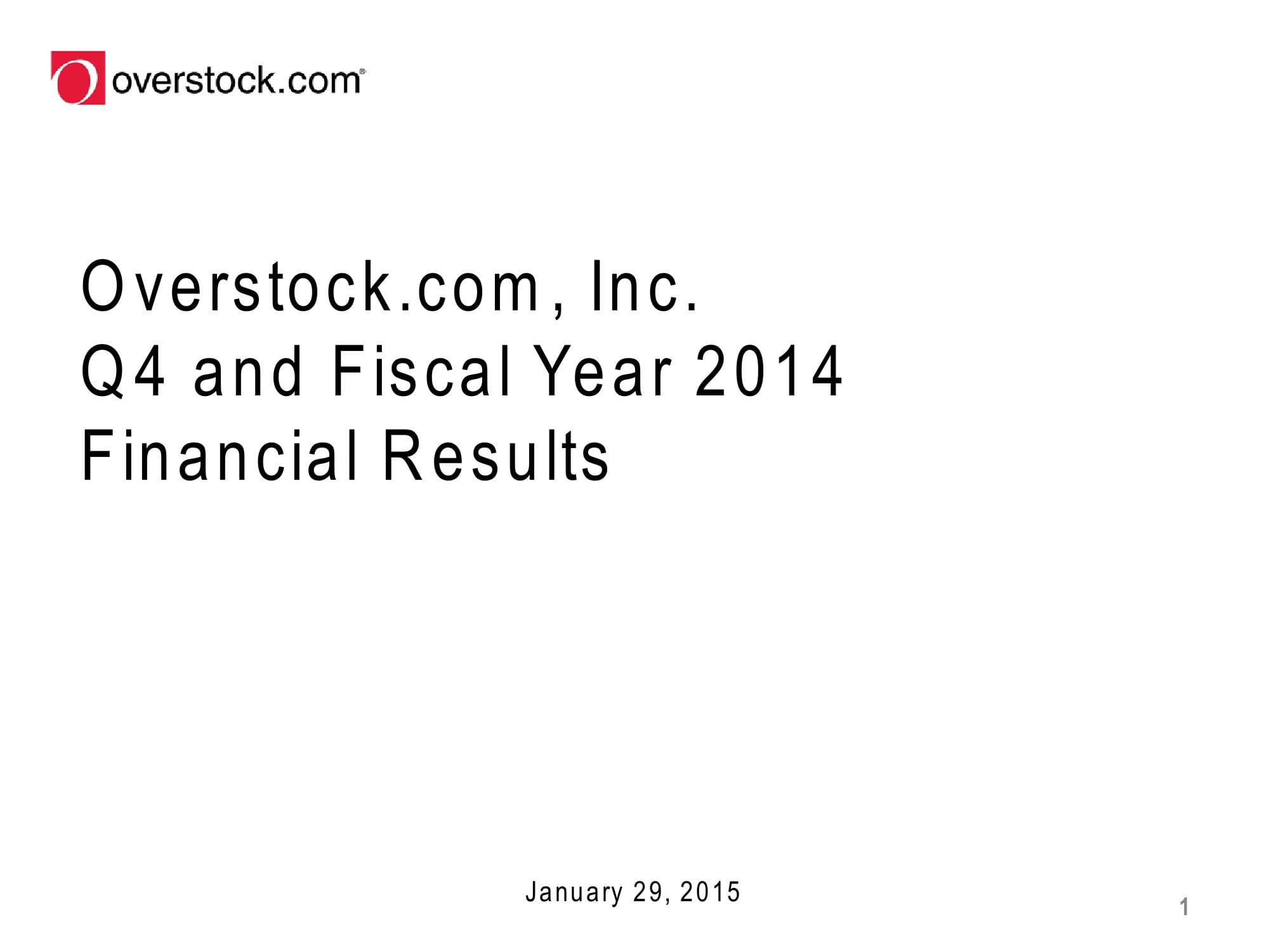 Overstock Results Presentation Deck image