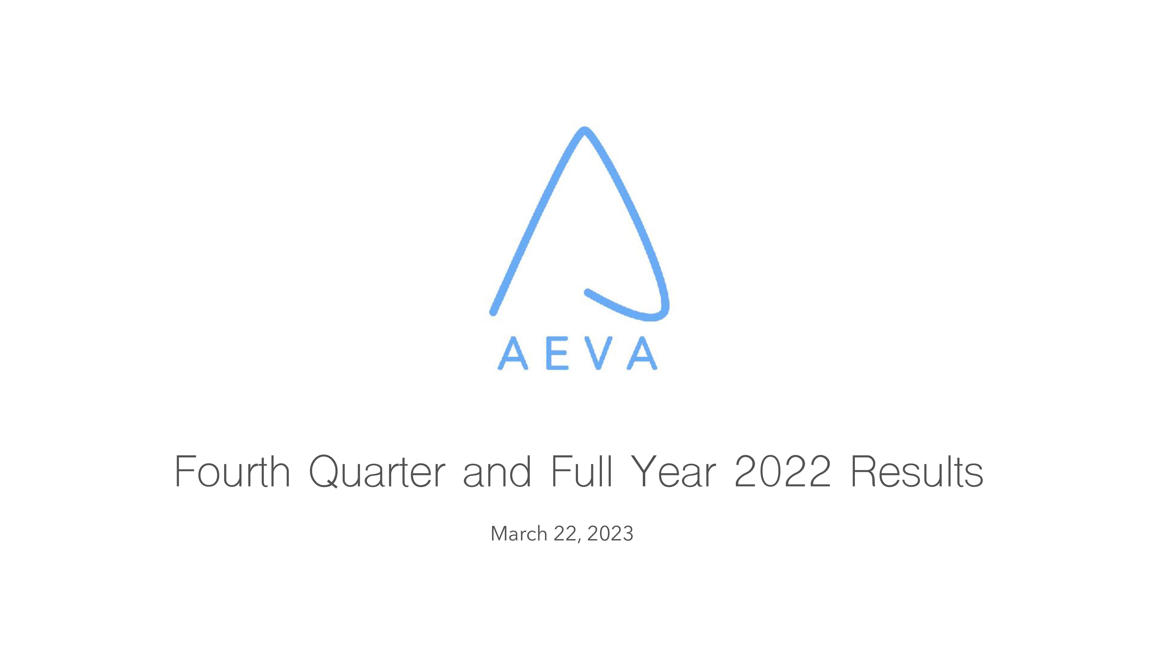 Aeva Results Presentation Deck image