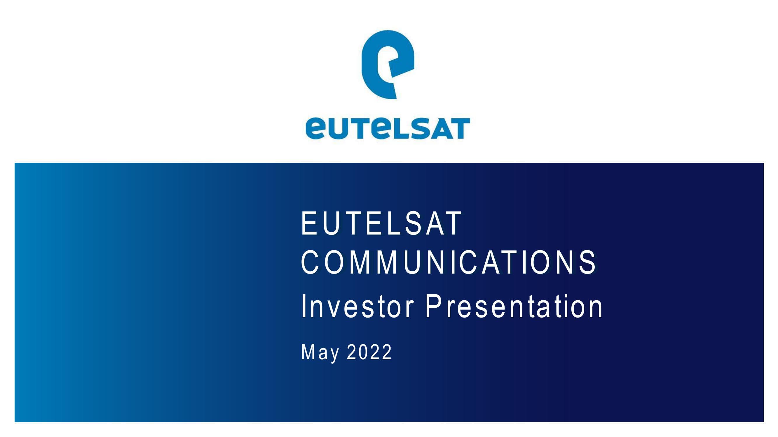 Eutelsat Investor Presentation Deck image