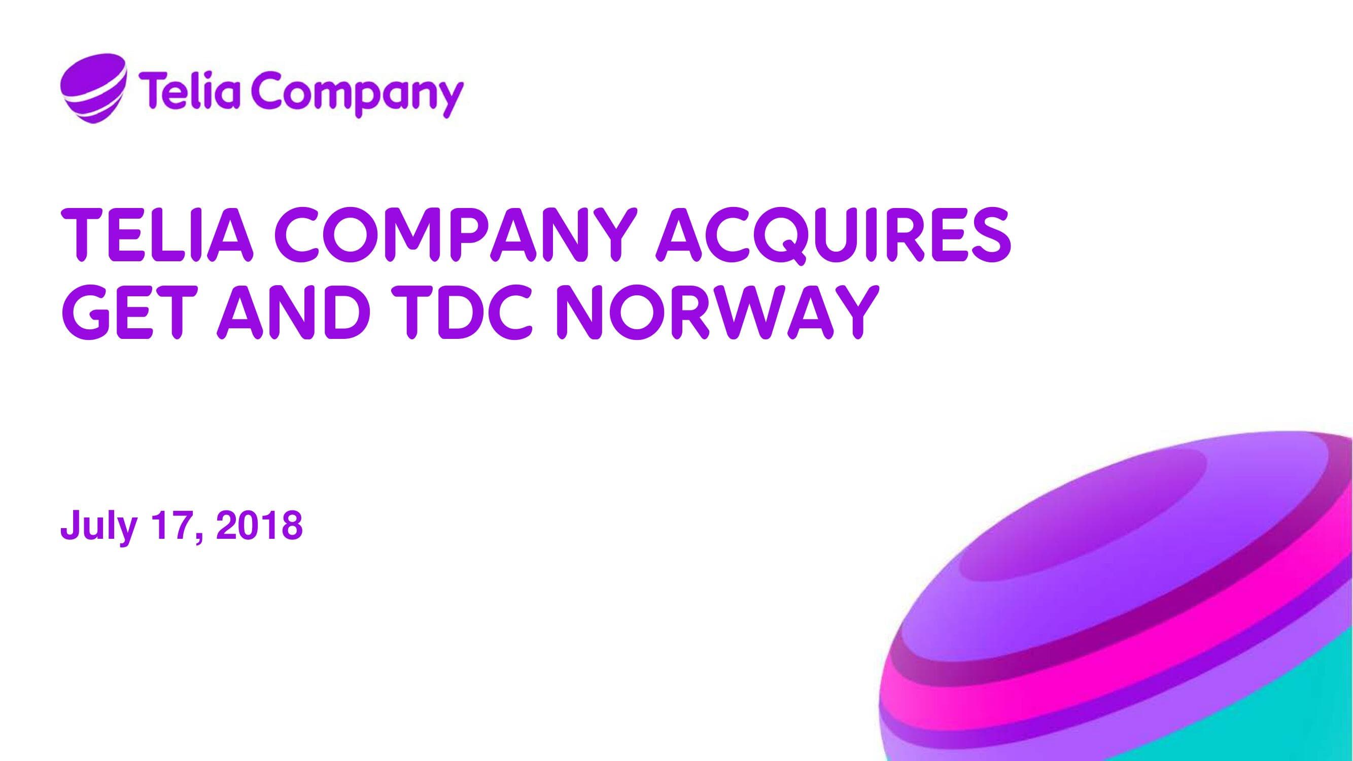 Telia Company Mergers and Acquisitions Presentation Deck image