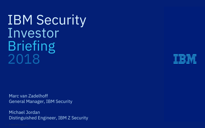 IBM Security Investor Briefing image