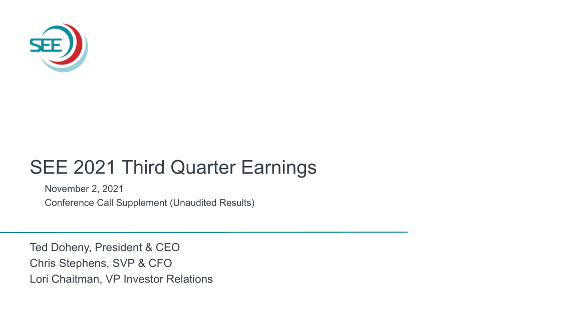 SEE 2021 Third Quarter Earnings image