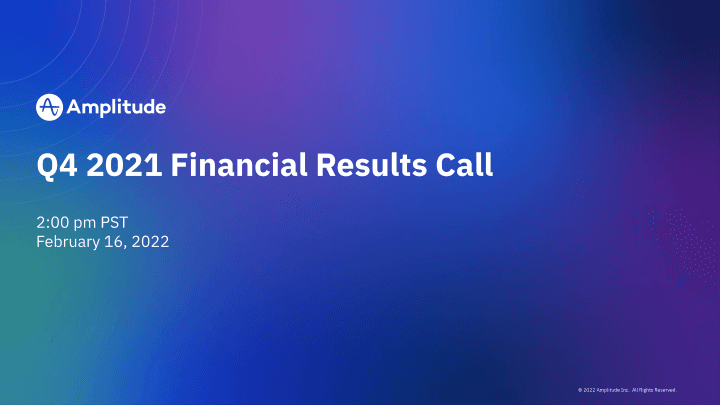 Q4 2021 Financial Results Call image