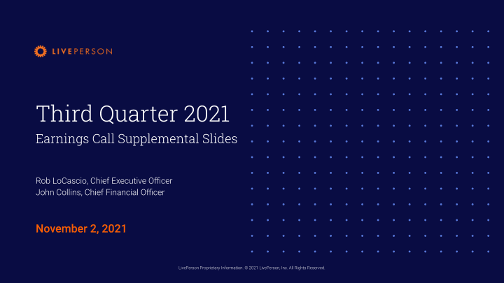 Third Quarter 2021 Earnings Call Supplemental Slides image