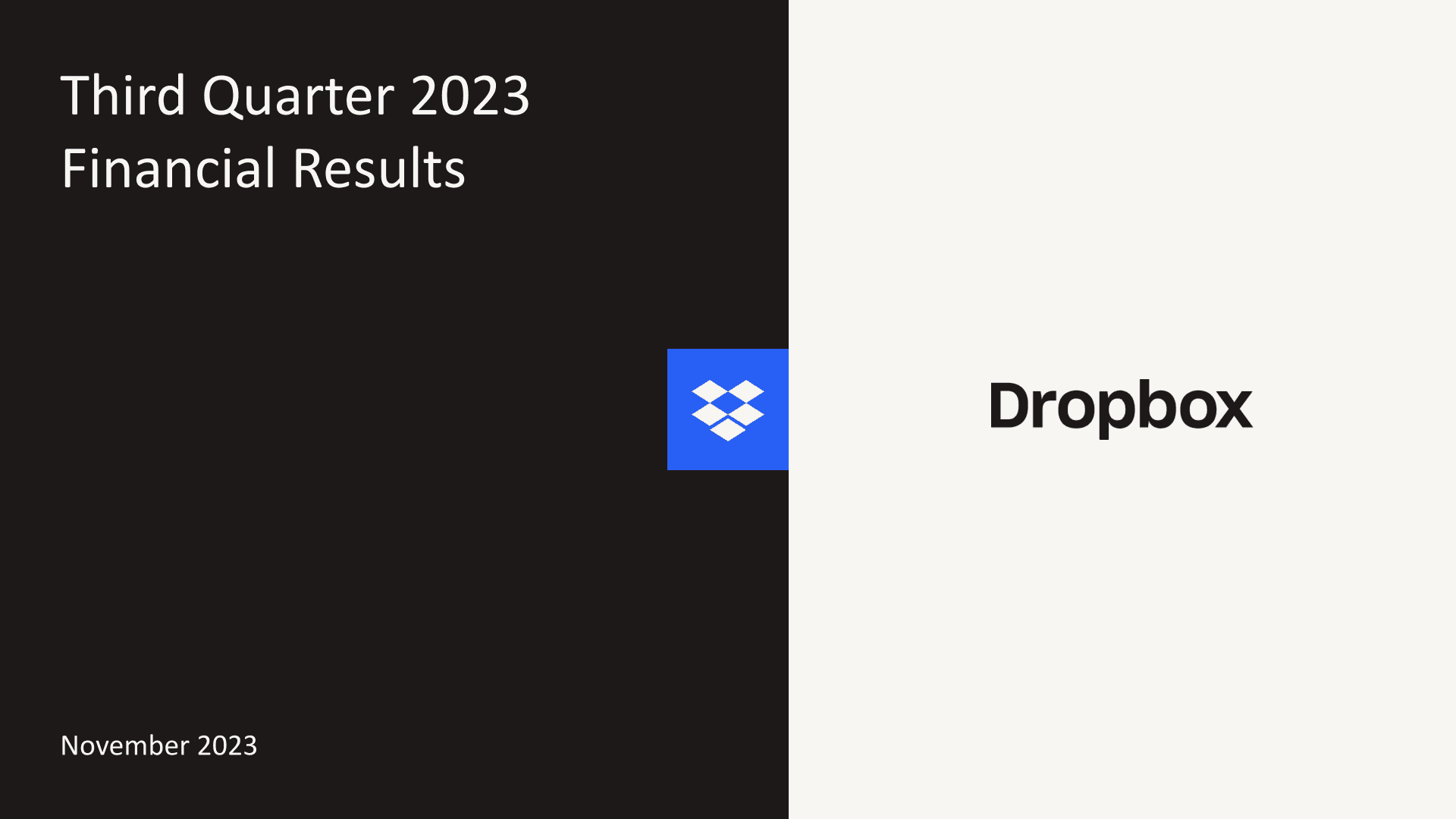 Dropbox Third Quarter 2023 Financial Results image