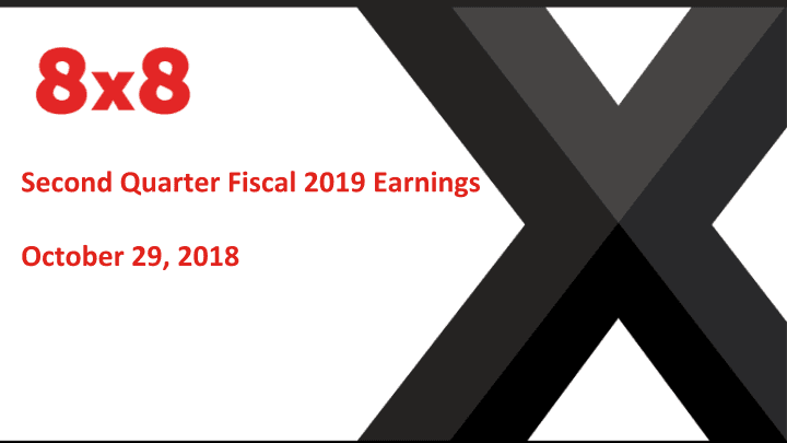 Second Quarter Fiscal 2019 Earnings image