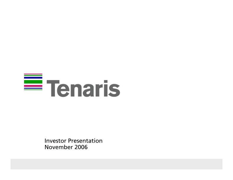 Tenaris Investor Presentation image