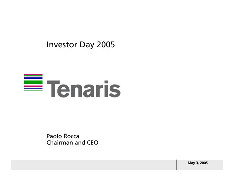 Tenaris Investor Day 2005 image