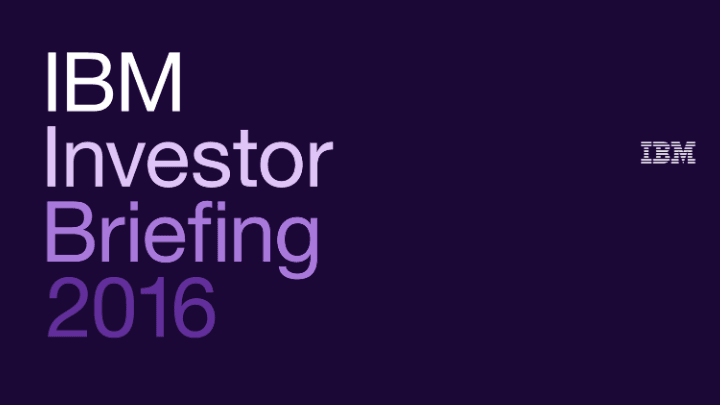 IBM Investor Briefing 2016 image