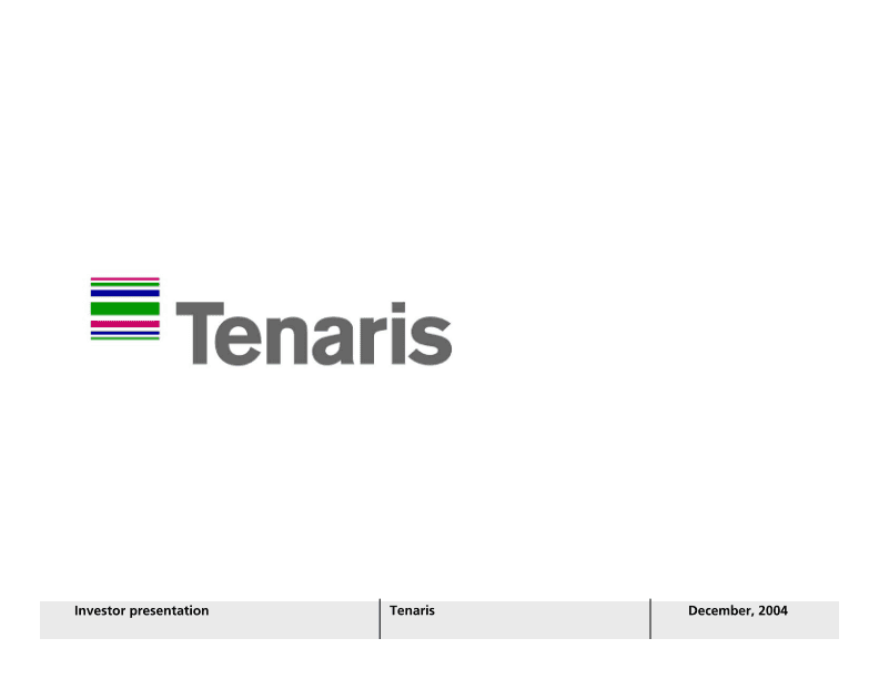 Investor Presentation Tenaris image