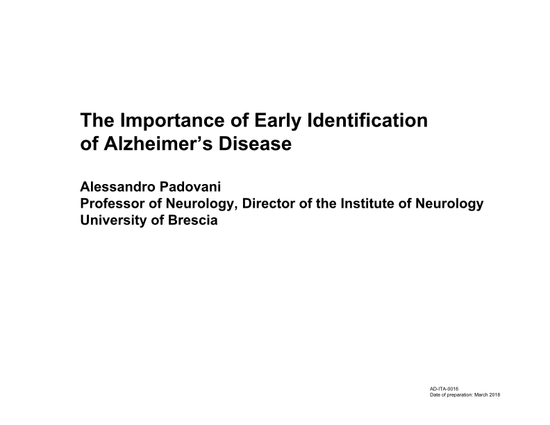 The Importance of Early Identification of Alzheimer’s Disease Company Presentation image